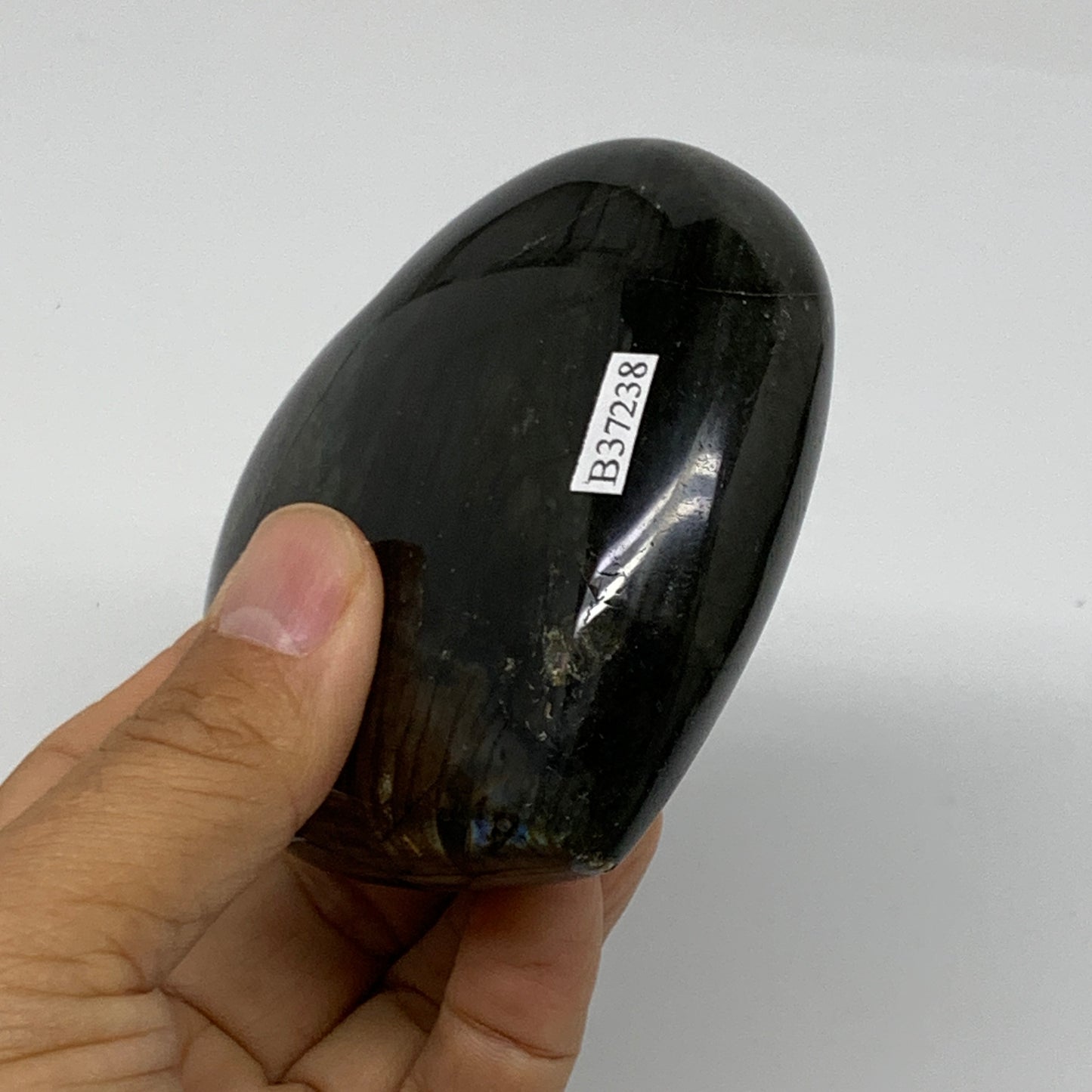 0.78 lbs, 3.3"x3.4"x1.4", Natural Labradorite Heart Polished Crystal, B37238