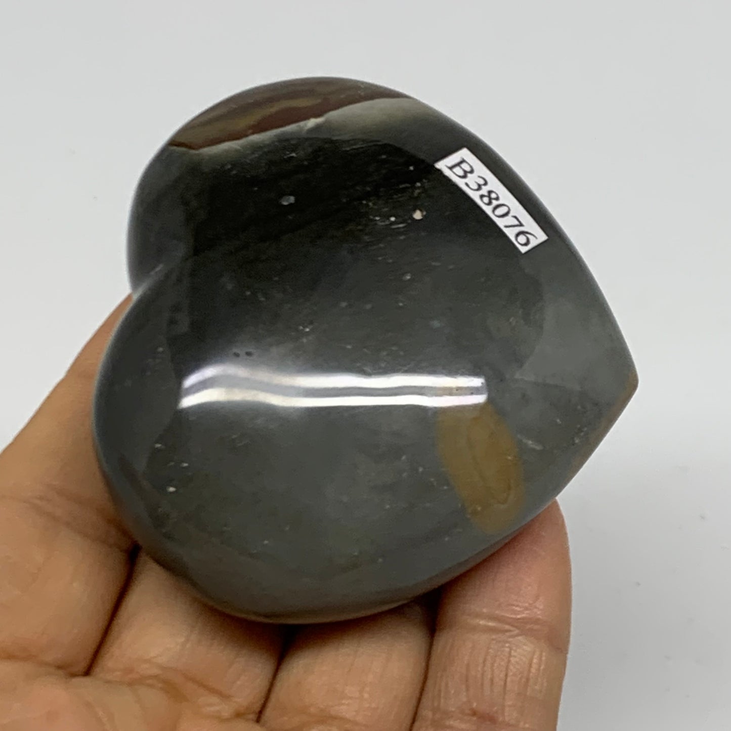 0.28 lbs, 2.3"x2.6"x1", Polychrome Jasper Heart Polished Crystal, B38076