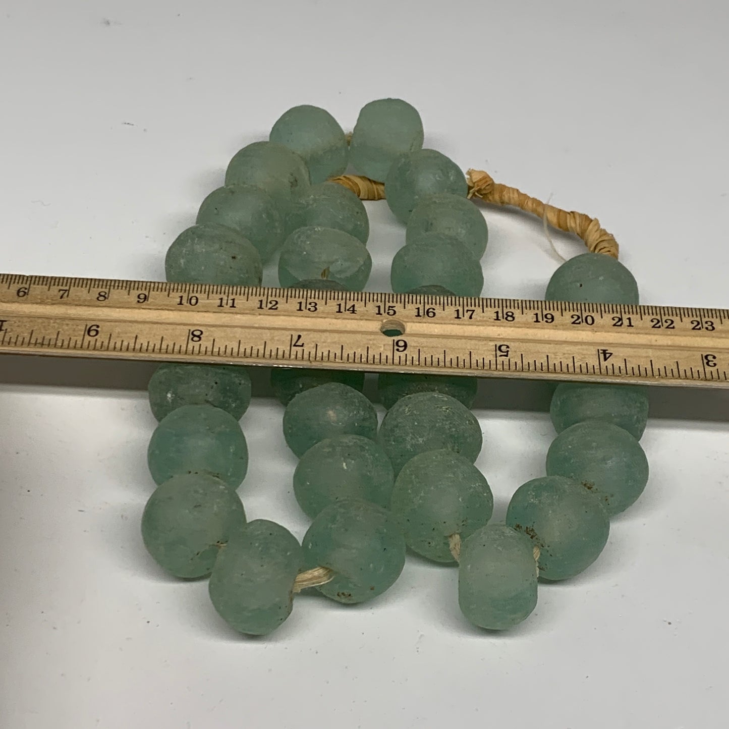 1 lbs, 16mm-22mm, 1 Strand, 30 beads, Green/Blue Sea Glass Beads , B35727
