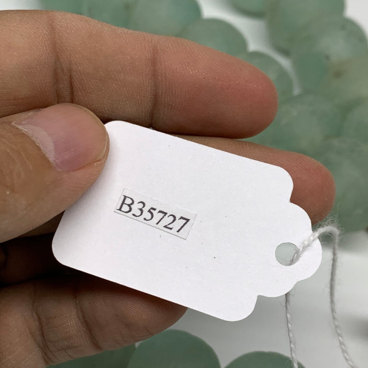 1 lbs, 16mm-22mm, 1 Strand, 30 beads, Green/Blue Sea Glass Beads , B35727