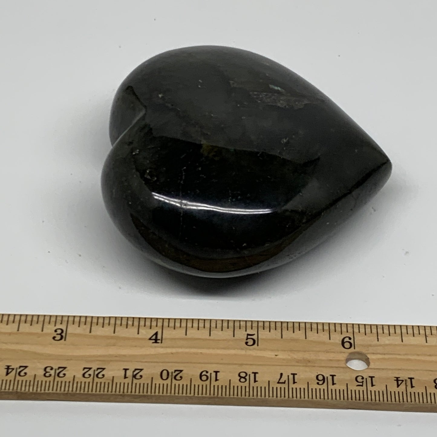 0.78 lbs, 3.3"x3.4"x1.4", Natural Labradorite Heart Polished Crystal, B37238