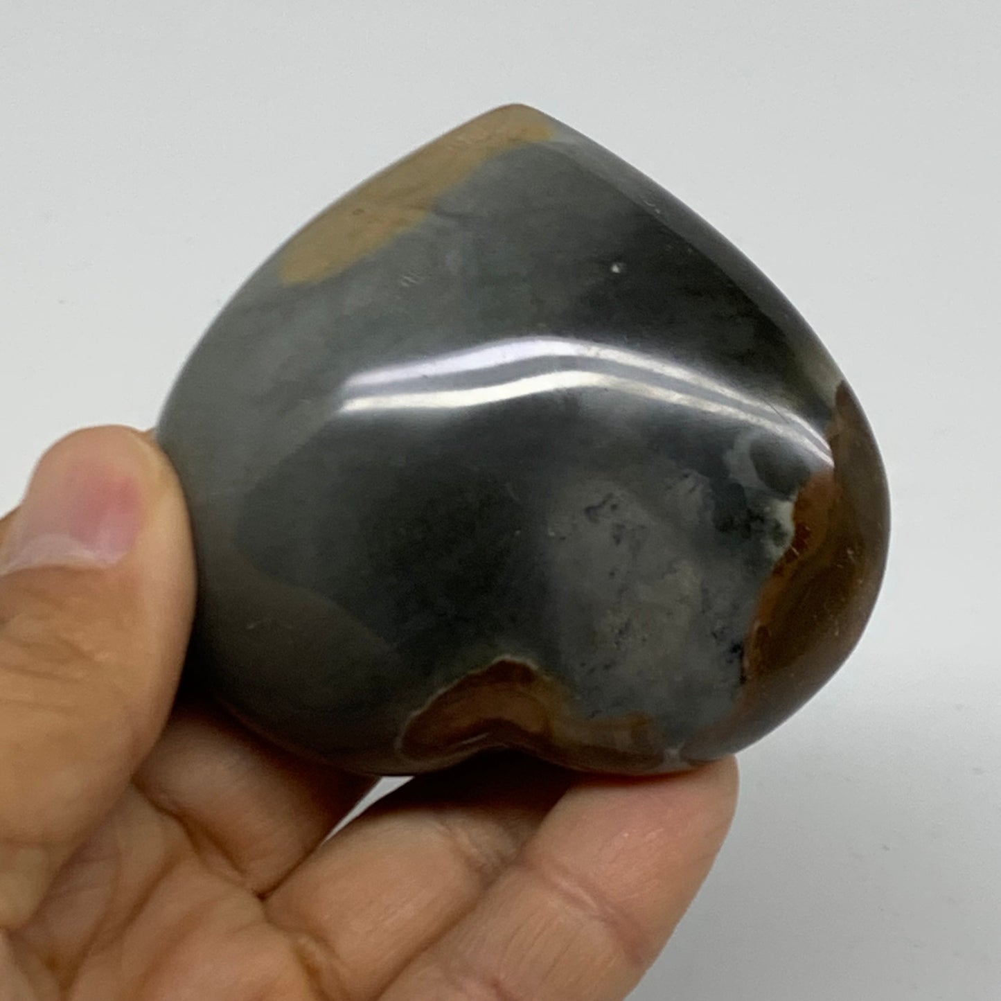 0.28 lbs, 2.3"x2.6"x1", Polychrome Jasper Heart Polished Crystal, B38076