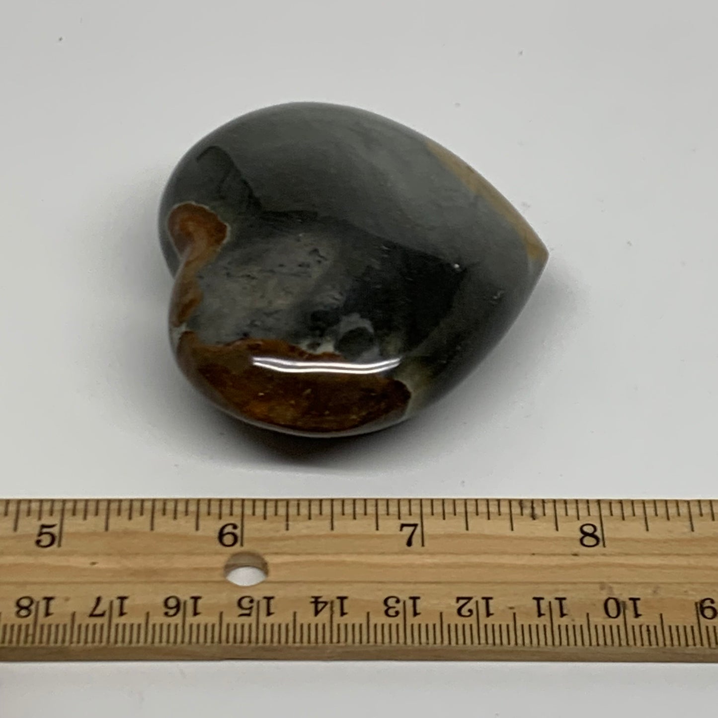 0.28 lbs, 2.3"x2.6"x1", Polychrome Jasper Heart Polished Crystal, B38076