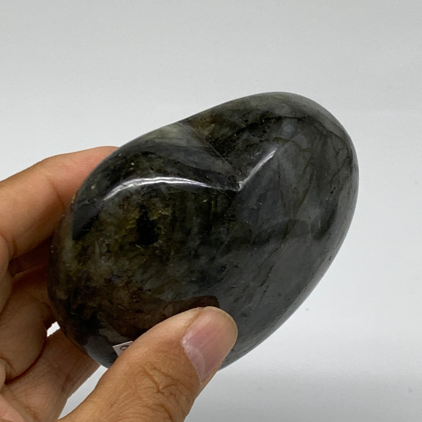 0.8 lbs, 3.2"x3.3"x1.5", Natural Labradorite Heart Polished Crystal, B37239