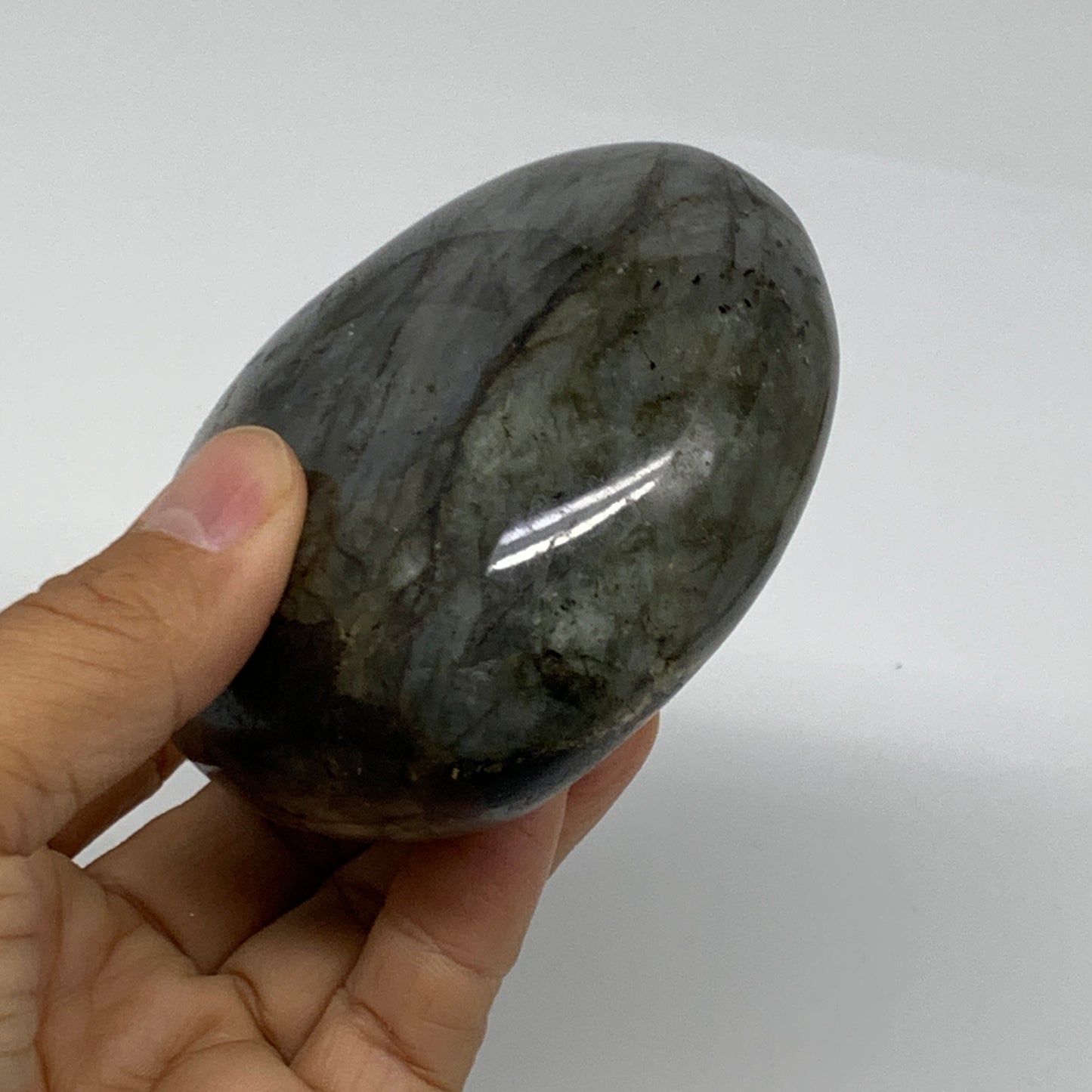 0.8 lbs, 3.2"x3.3"x1.5", Natural Labradorite Heart Polished Crystal, B37239
