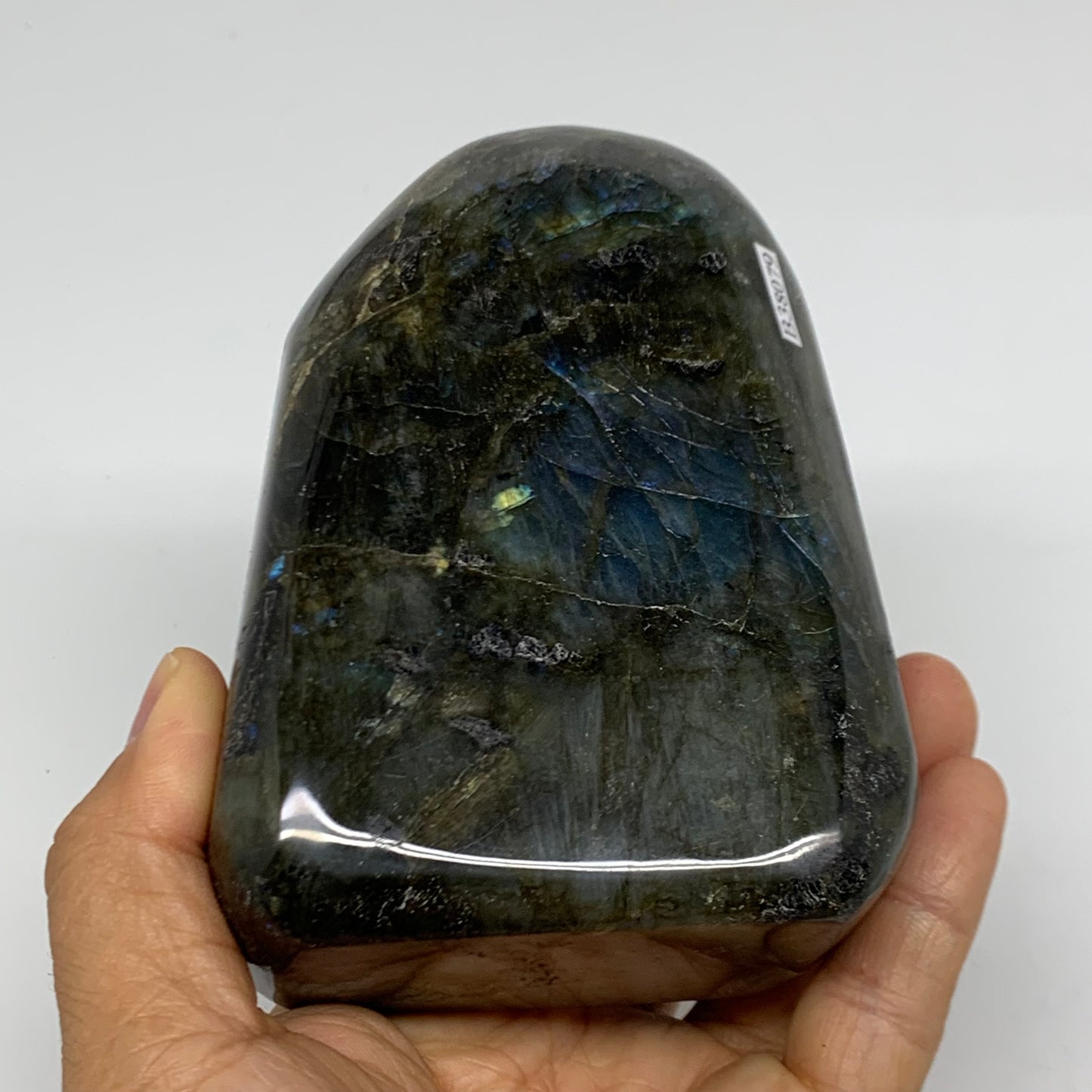 1.84 lbs, 4.3"x3.3"x1.8" Natural Labradorite Crystal Gemstones Freeform, B38079