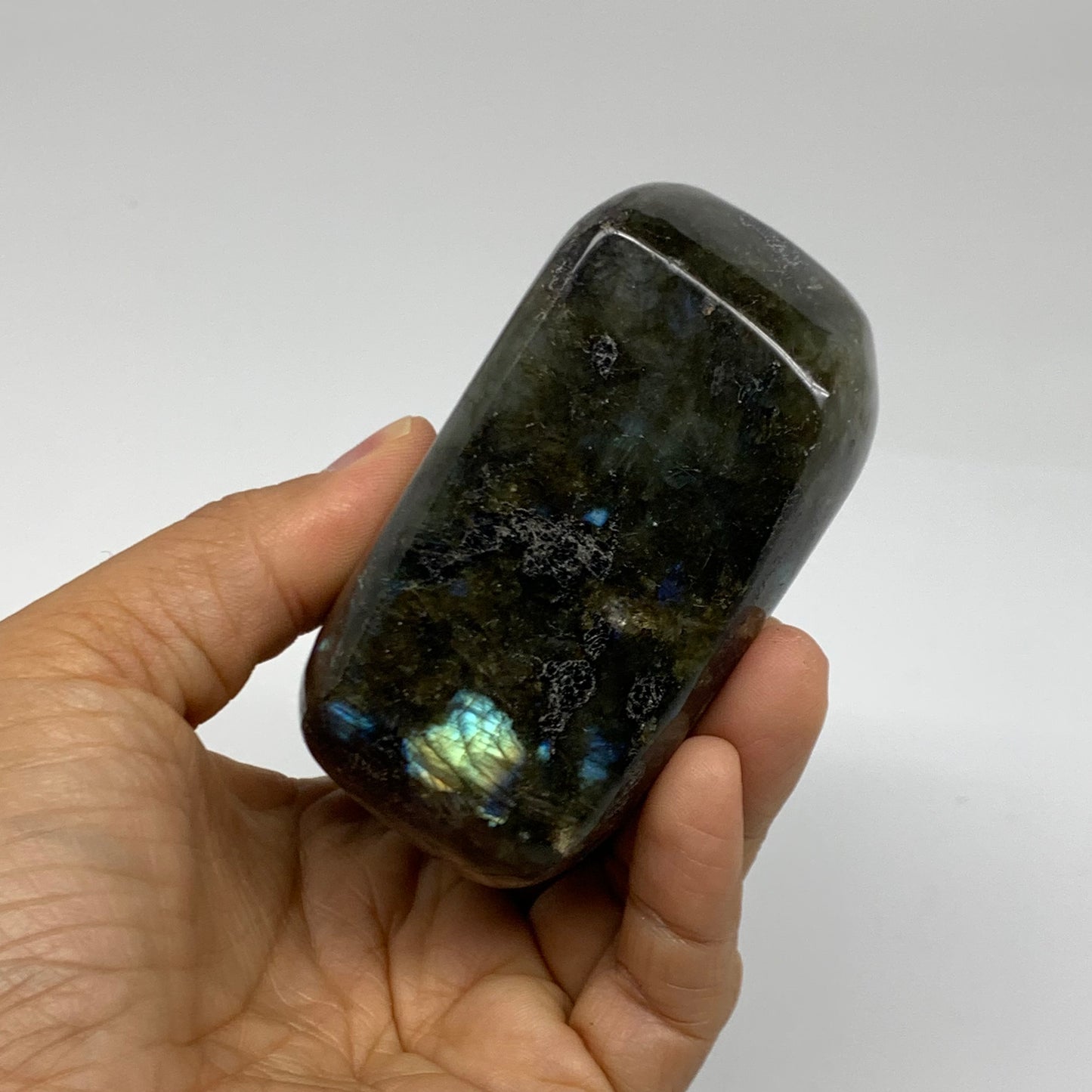 1.84 lbs, 4.3"x3.3"x1.8" Natural Labradorite Crystal Gemstones Freeform, B38079