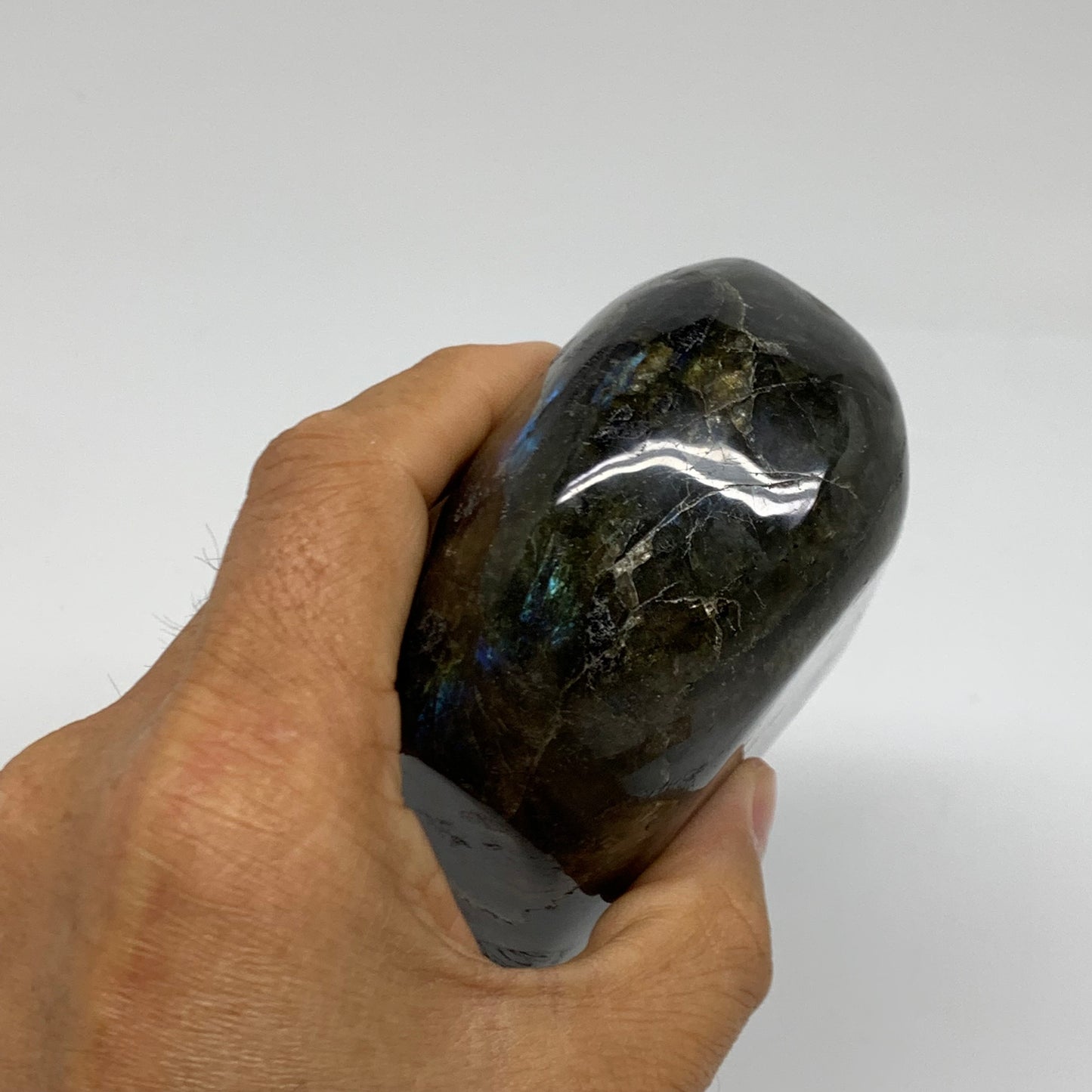 1.84 lbs, 4.3"x3.3"x1.8" Natural Labradorite Crystal Gemstones Freeform, B38079