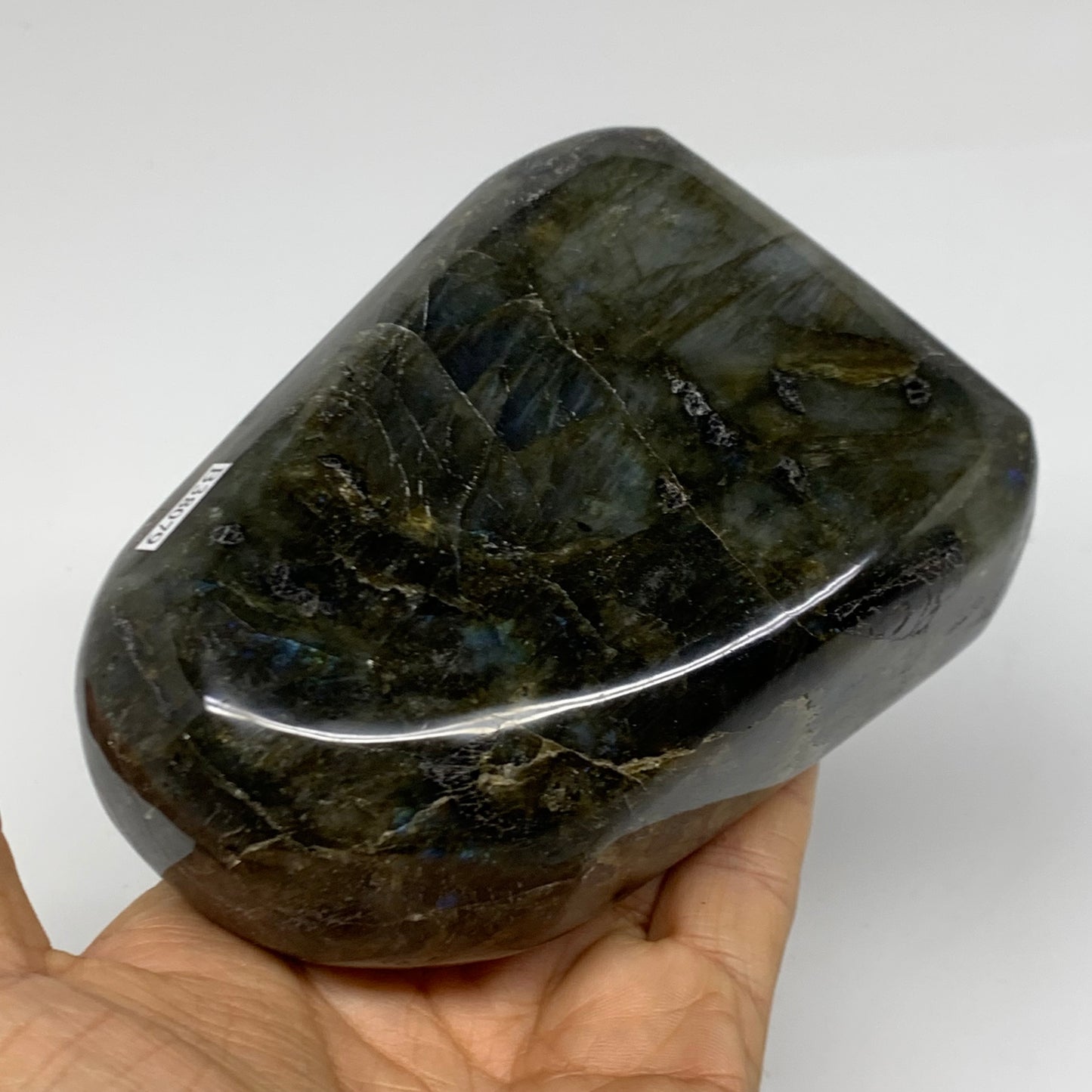 1.84 lbs, 4.3"x3.3"x1.8" Natural Labradorite Crystal Gemstones Freeform, B38079