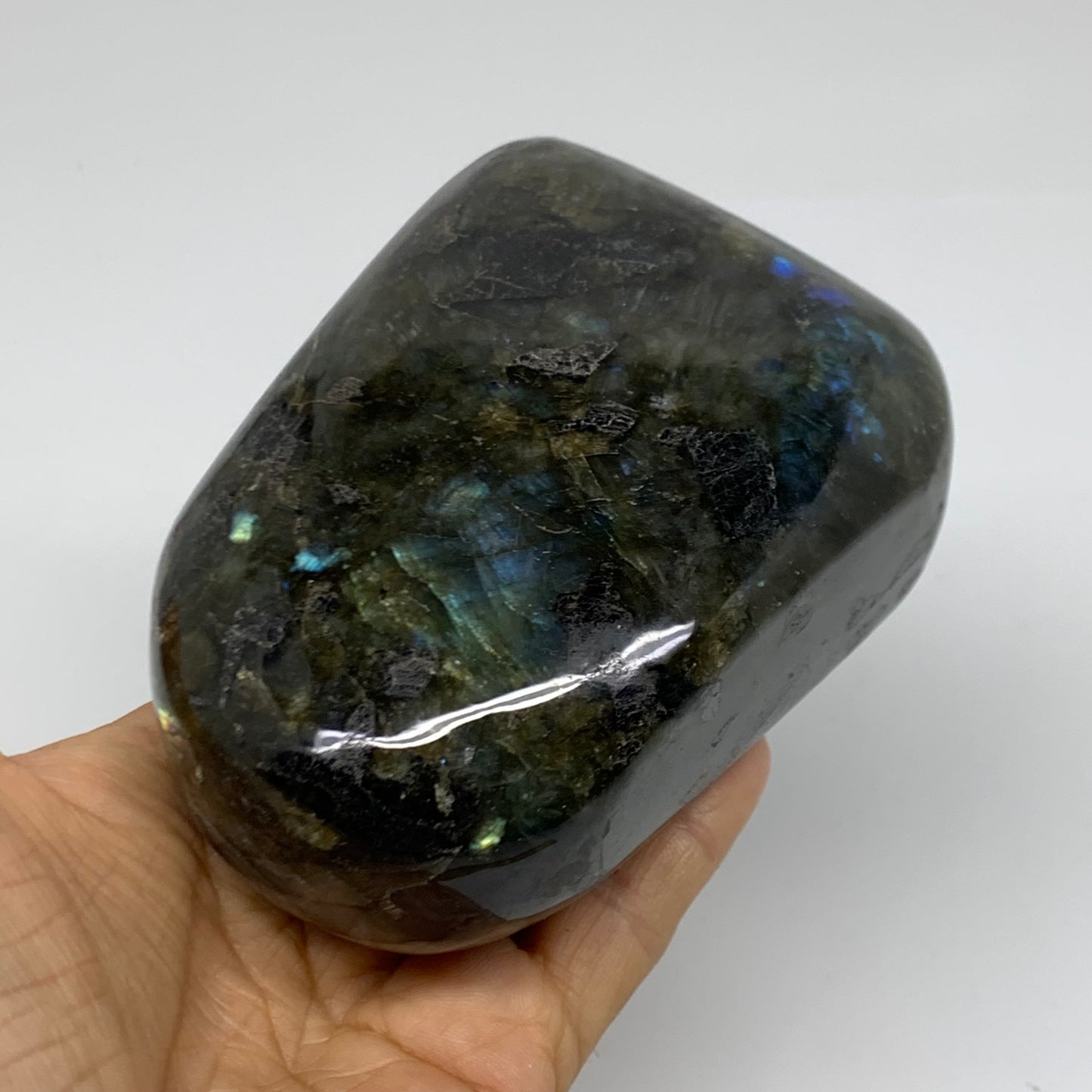 1.84 lbs, 4.3"x3.3"x1.8" Natural Labradorite Crystal Gemstones Freeform, B38079