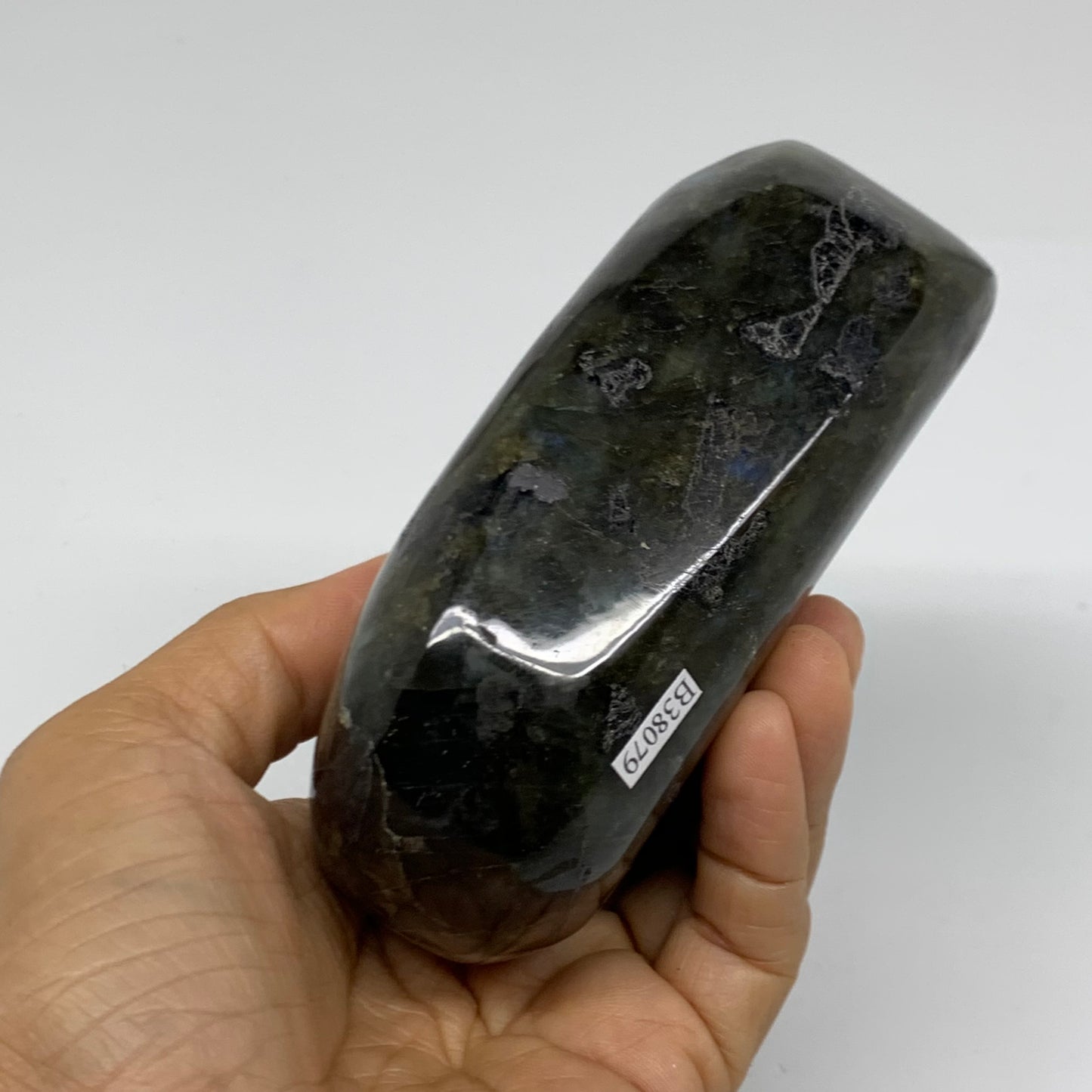 1.84 lbs, 4.3"x3.3"x1.8" Natural Labradorite Crystal Gemstones Freeform, B38079