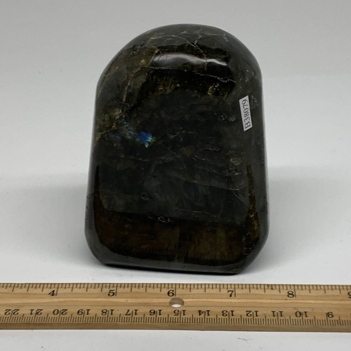 1.84 lbs, 4.3"x3.3"x1.8" Natural Labradorite Crystal Gemstones Freeform, B38079