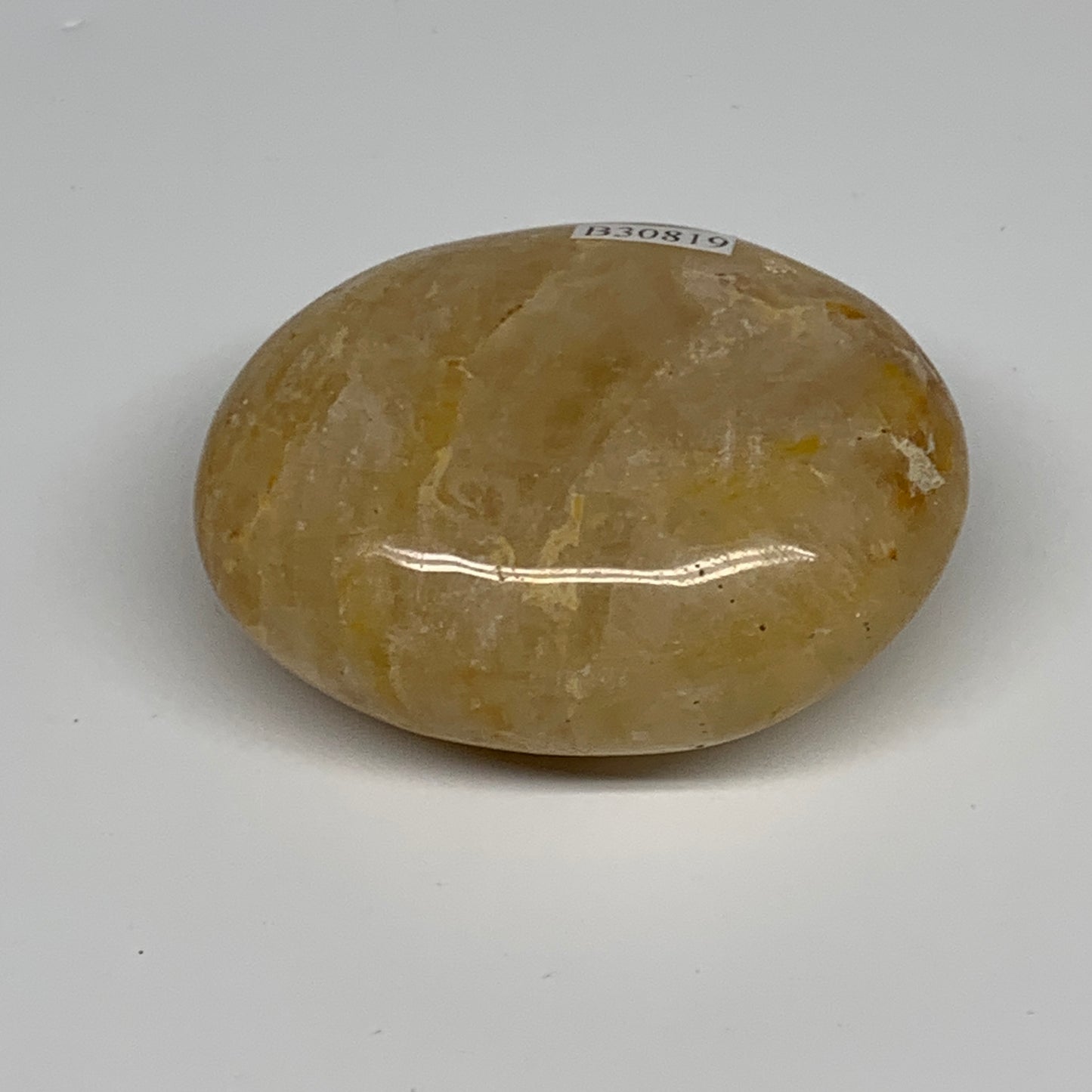 132.1g, 2.4"x1.9"x1.1" Natural Yellow Quartz Palm Stone Healing Quartz, B30819
