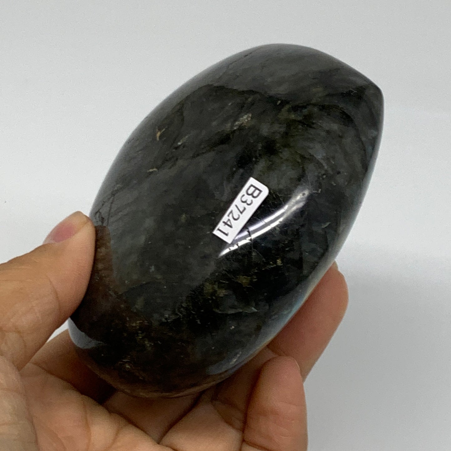 1.12 lbs, 3.4"x3.7"x1.7", Natural Labradorite Heart Polished Crystal, B37241