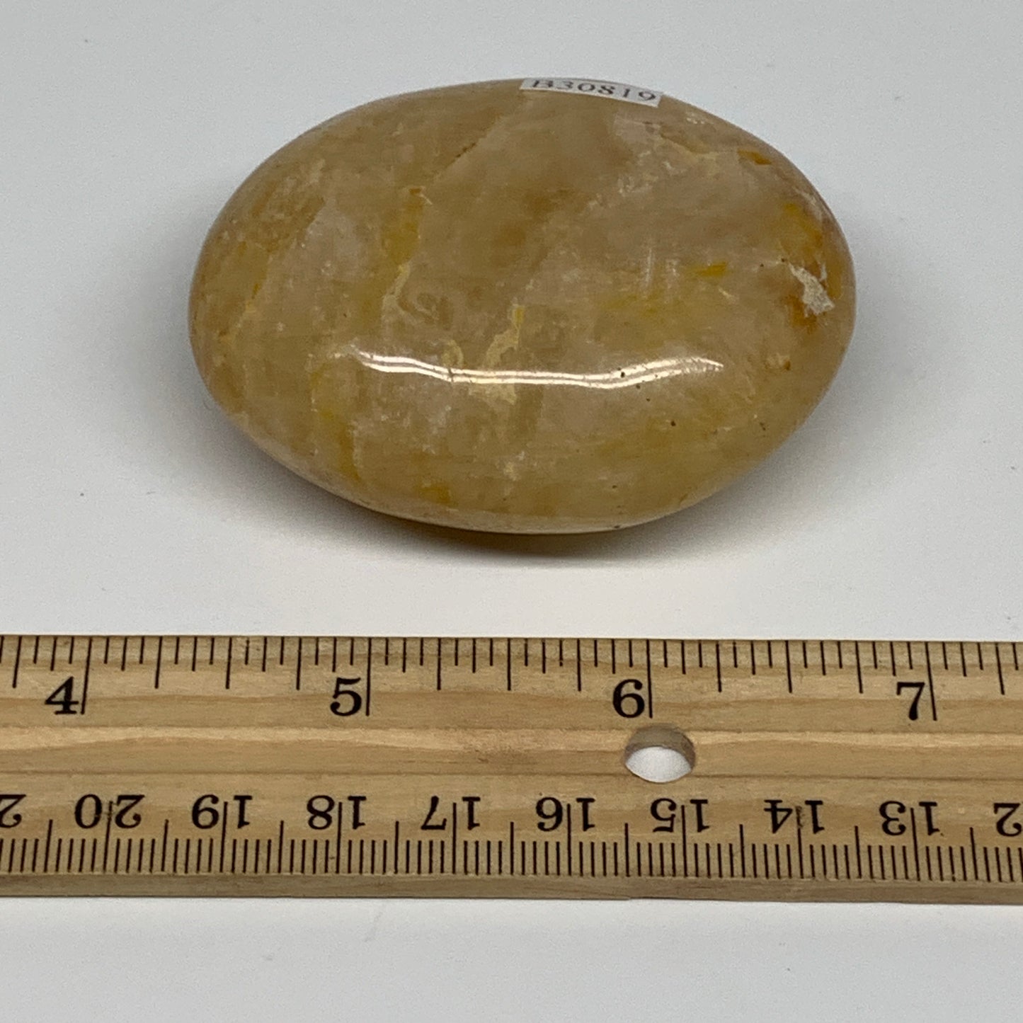 132.1g, 2.4"x1.9"x1.1" Natural Yellow Quartz Palm Stone Healing Quartz, B30819