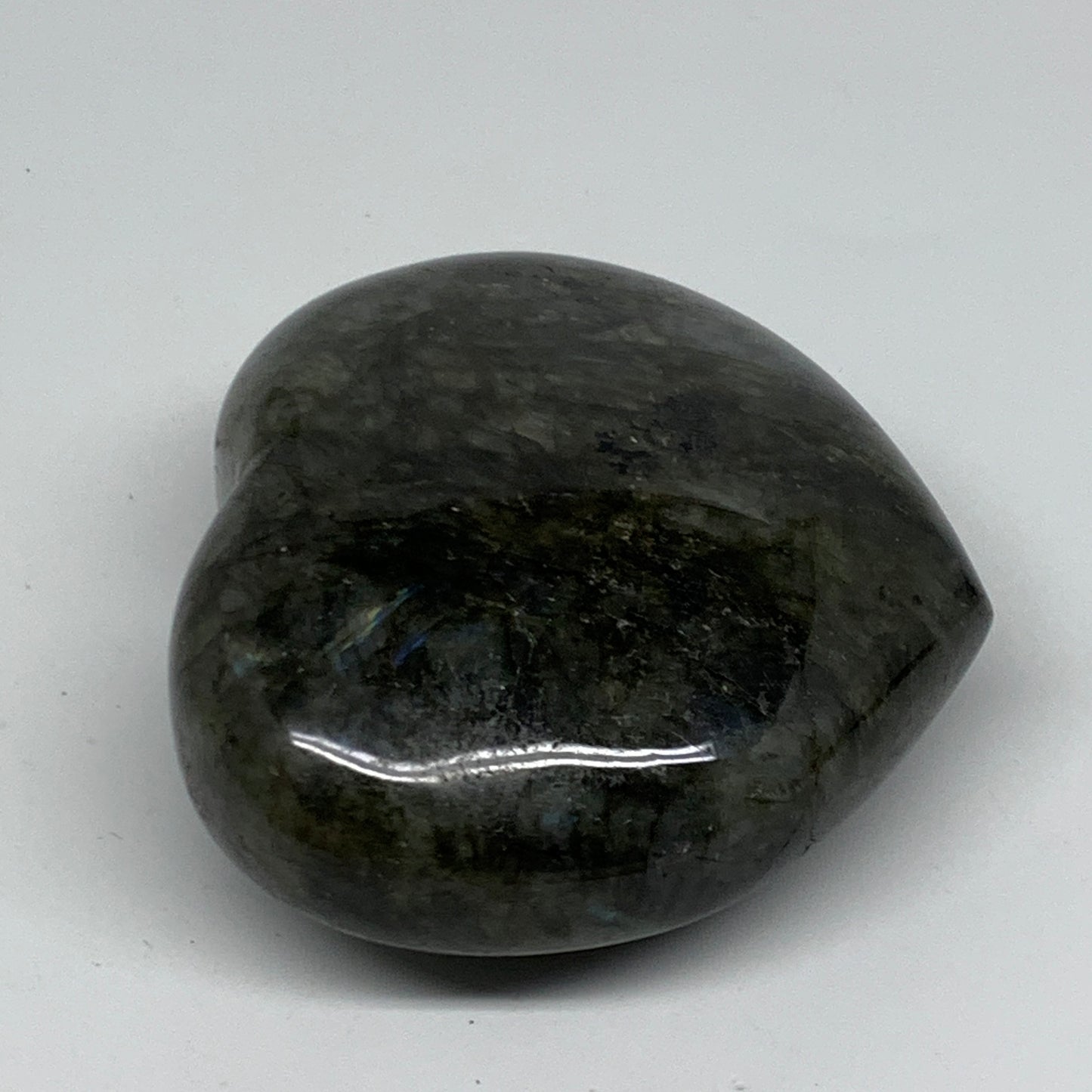 1.12 lbs, 3.4"x3.7"x1.7", Natural Labradorite Heart Polished Crystal, B37241