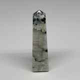 115.9g, 3.9"x1"x1" Rainbow Moonstone Tower Obelisk Point Crystal @India,B29289