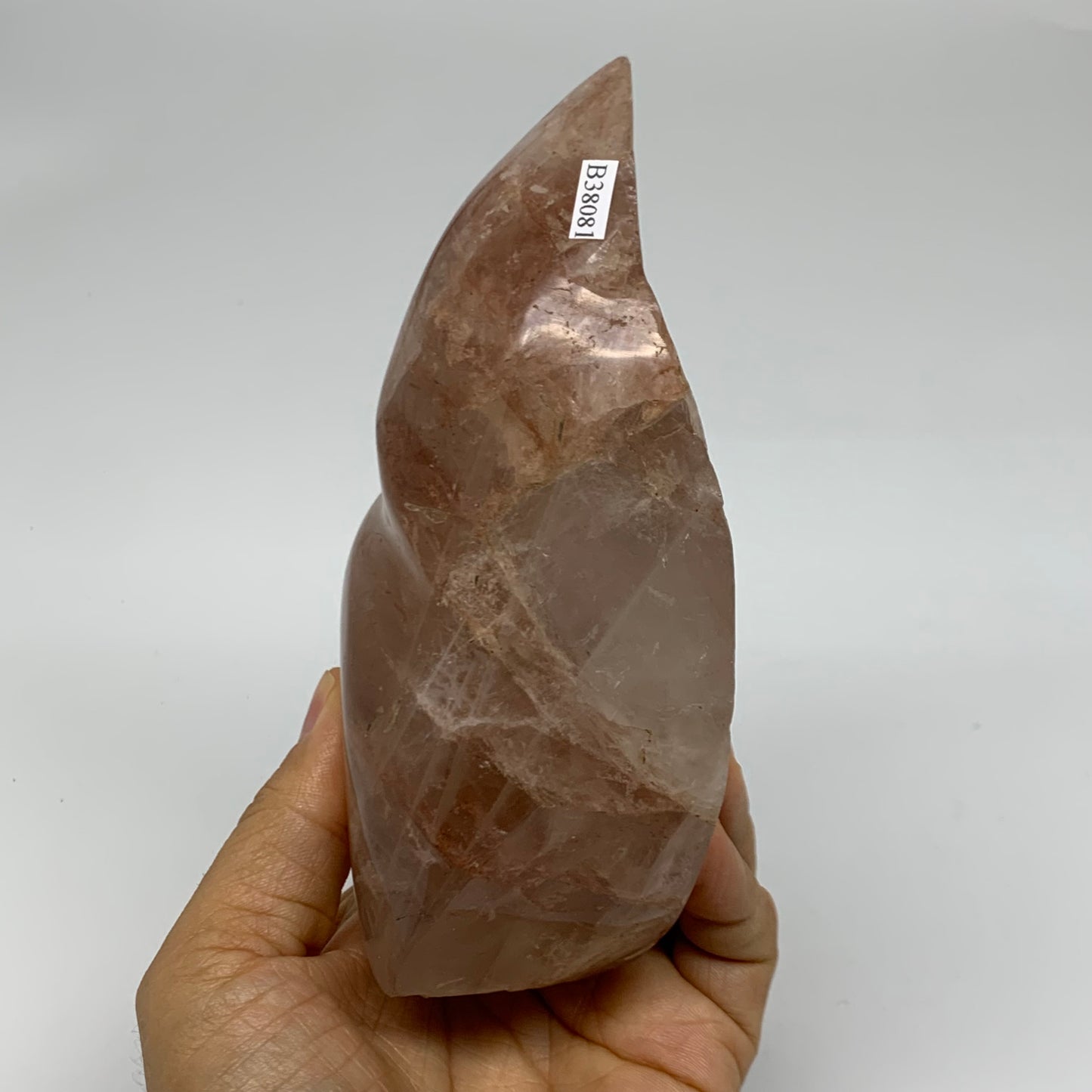 1.95 lbs, 5.7"x3.5"x2", Red Hematoid Quartz Freeform Crystal Fire Quartz, B38081