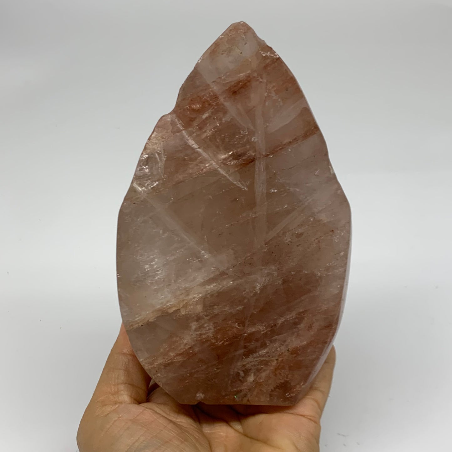 1.95 lbs, 5.7"x3.5"x2", Red Hematoid Quartz Freeform Crystal Fire Quartz, B38081