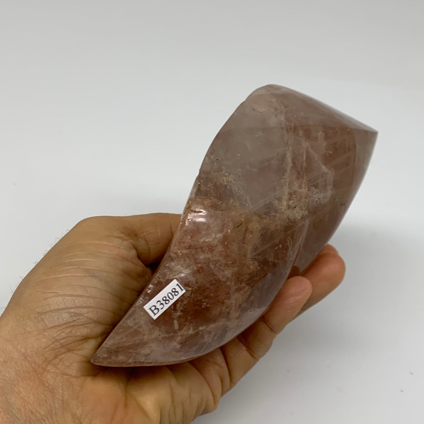 1.95 lbs, 5.7"x3.5"x2", Red Hematoid Quartz Freeform Crystal Fire Quartz, B38081