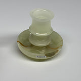 181g, 2.6"x1.4"x2.9", Natural Green Onyx Candle Holder Gemstone Carved, B32223