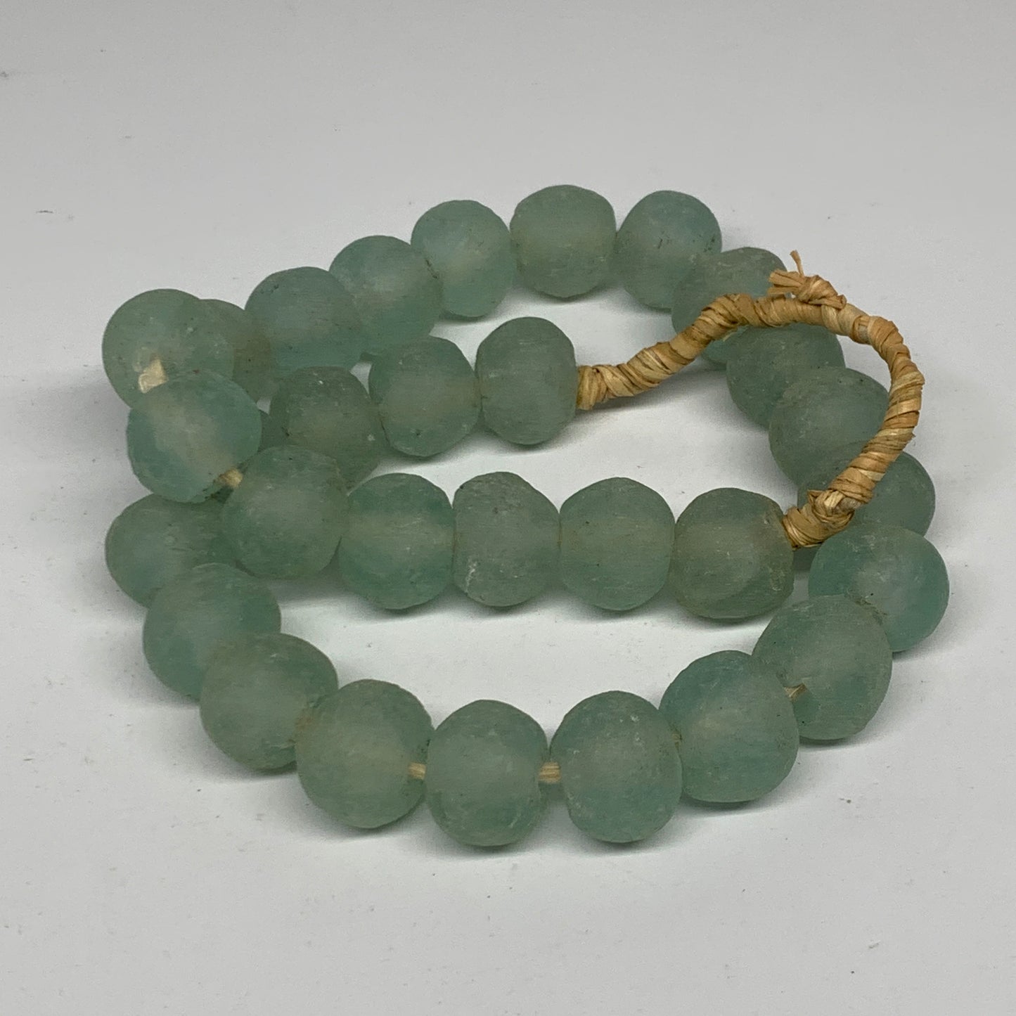 1.05 lbs, 17mm-20mm, 1 Strand, 30 beads, Green/Blue Sea Glass Beads , B35733