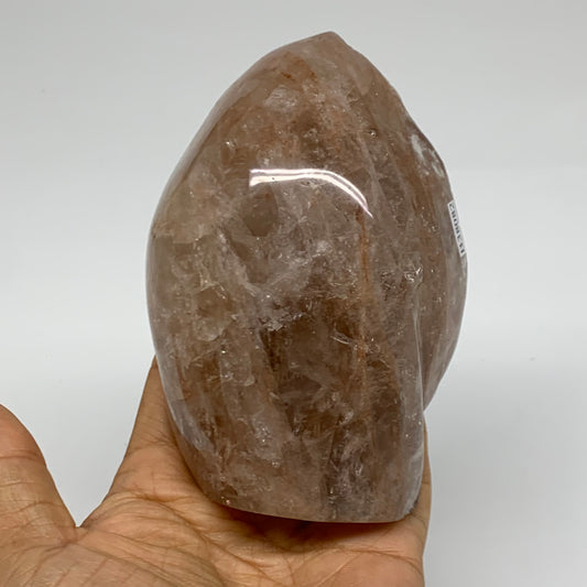 1.26 lbs, 4.4"x3.1"x1.8" Red Hematoid Quartz Freeform Crystal Fire Quartz, B3808