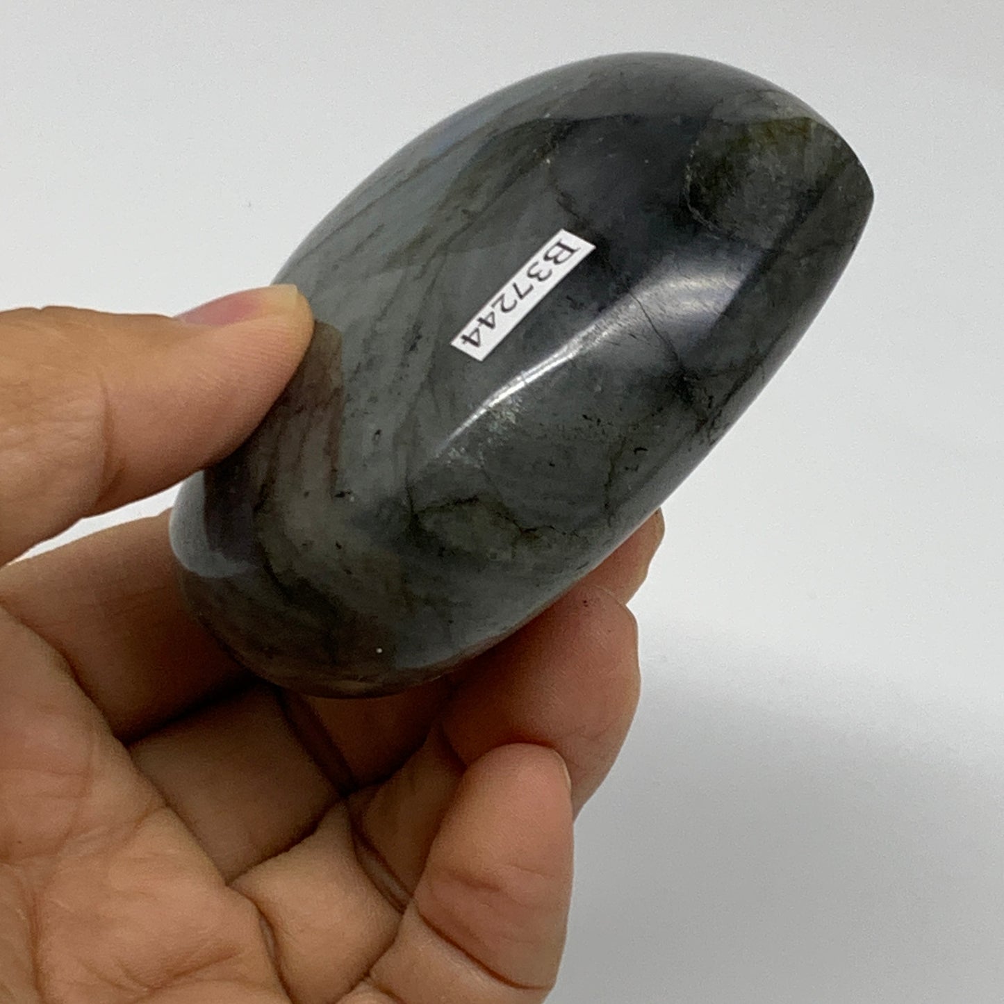 0.52 lbs, 2.9"x3.1"x1.1", Natural Labradorite Heart Polished Crystal, B37244