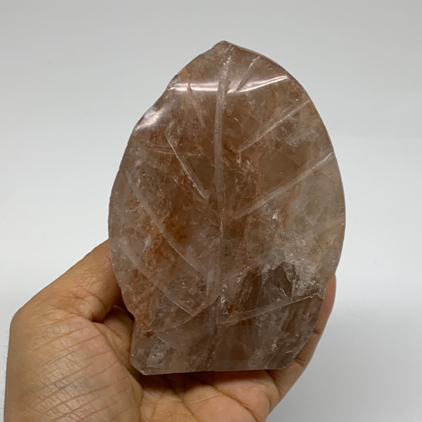 1.26 lbs, 4.4"x3.1"x1.8" Red Hematoid Quartz Freeform Crystal Fire Quartz, B3808