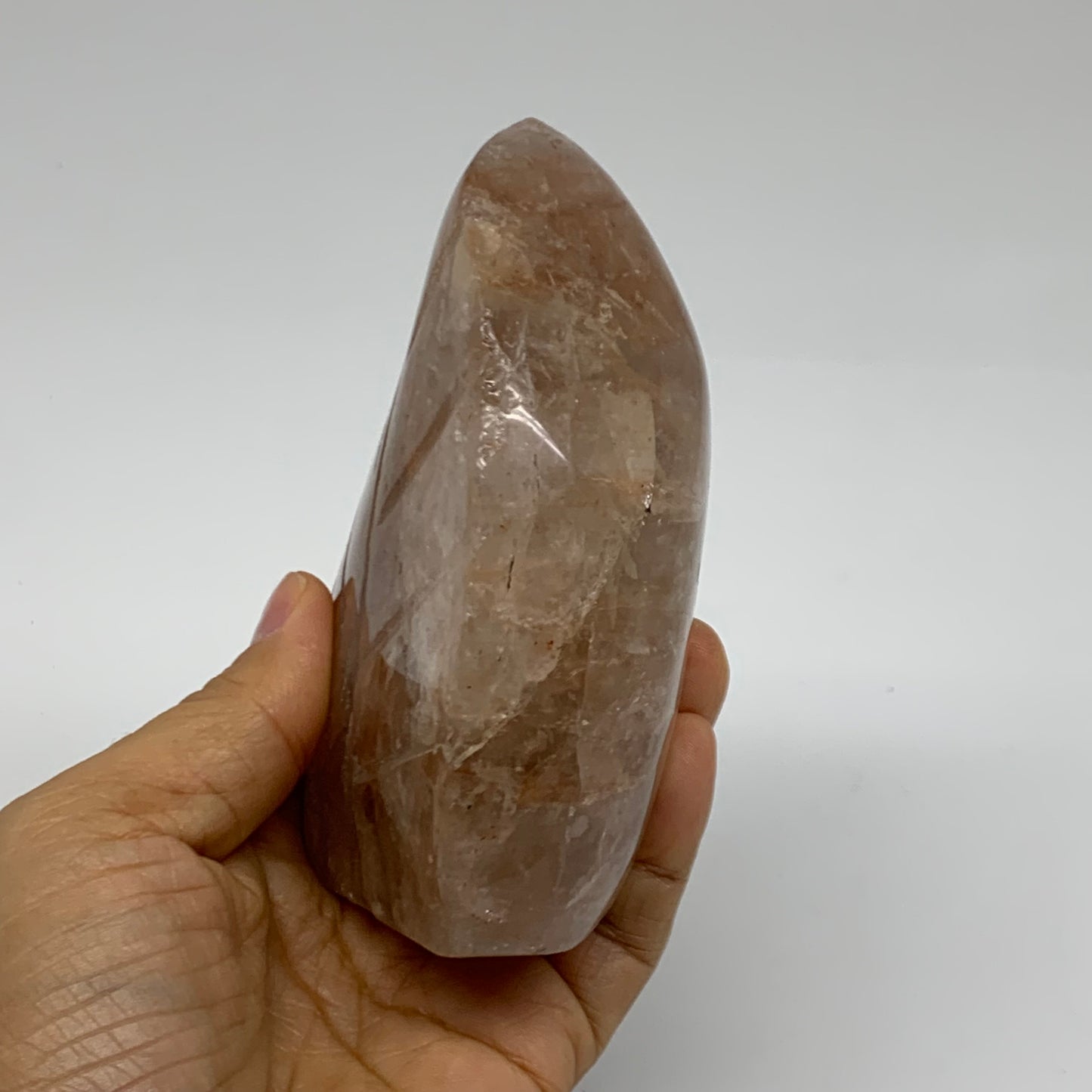 1.26 lbs, 4.4"x3.1"x1.8" Red Hematoid Quartz Freeform Crystal Fire Quartz, B3808