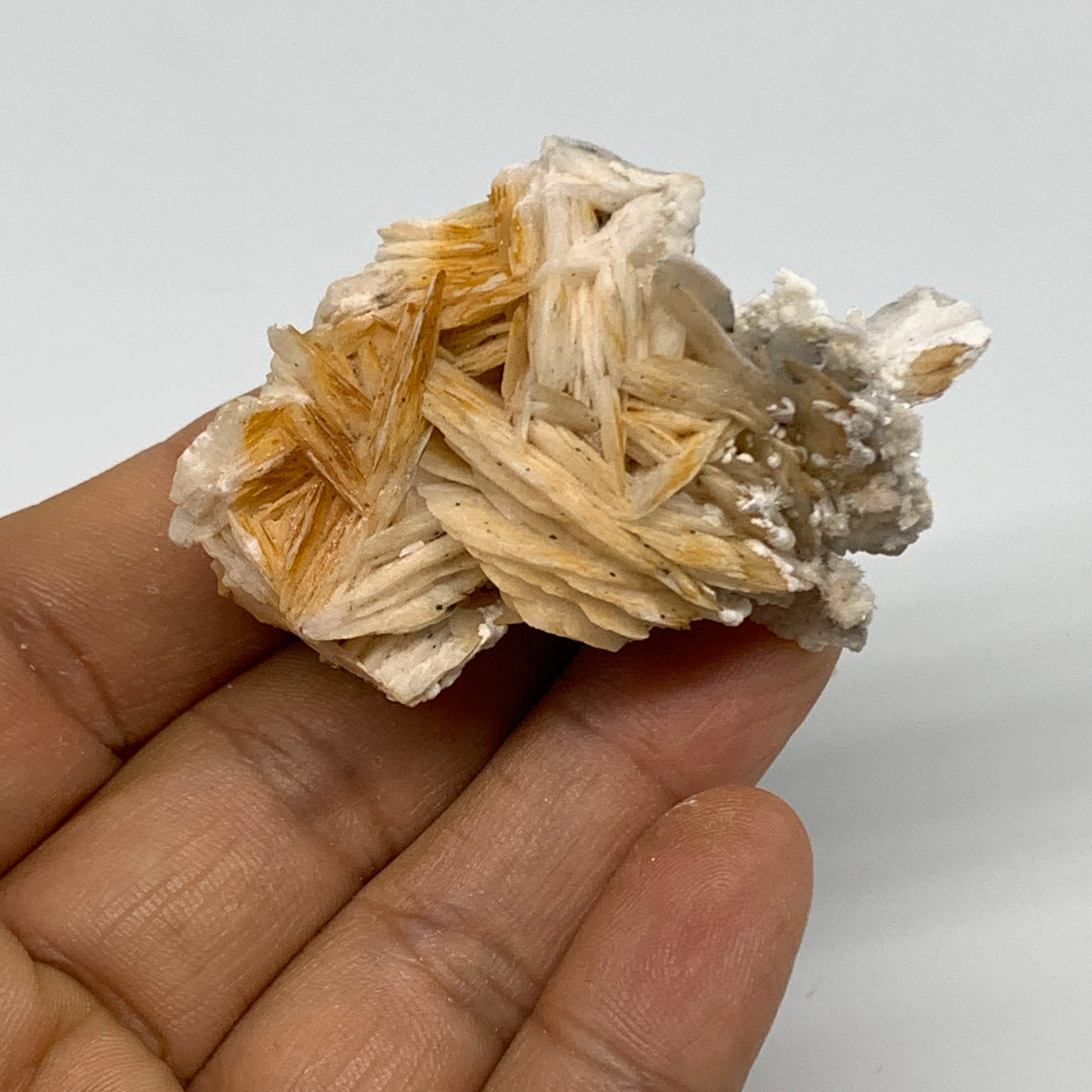 57g, 2.1"x1.3"x0.9", Natural Golden Barite Mineral Specimen @Morocco, B33587