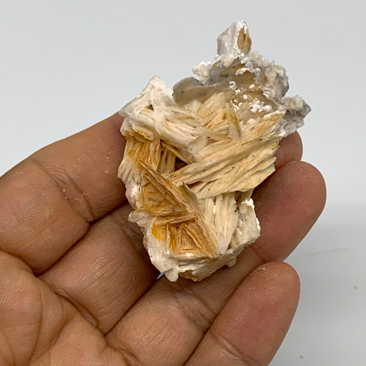 57g, 2.1"x1.3"x0.9", Natural Golden Barite Mineral Specimen @Morocco, B33587