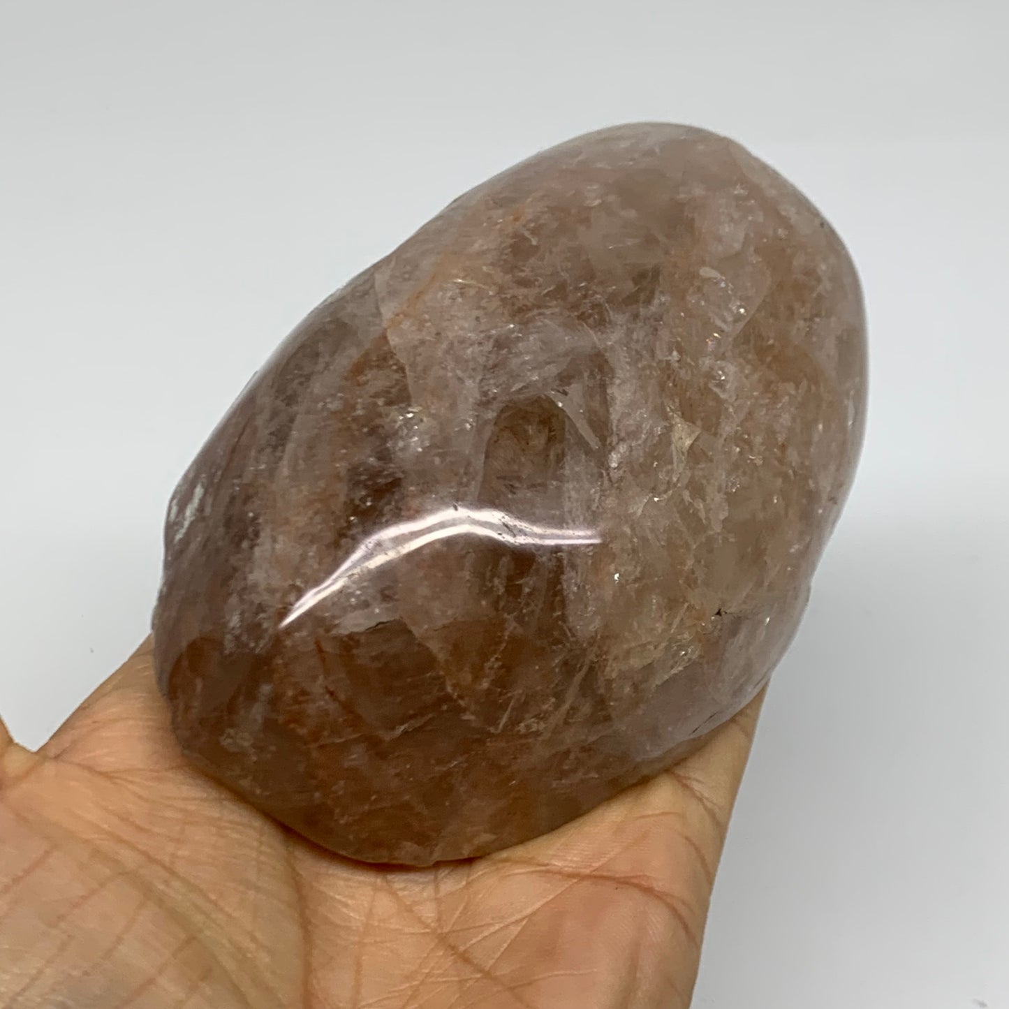 1.26 lbs, 4.4"x3.1"x1.8" Red Hematoid Quartz Freeform Crystal Fire Quartz, B3808