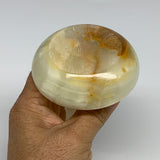 198g, 2.7"x1.4"x3", Natural Green Onyx Candle Holder Gemstone Carved, B32224