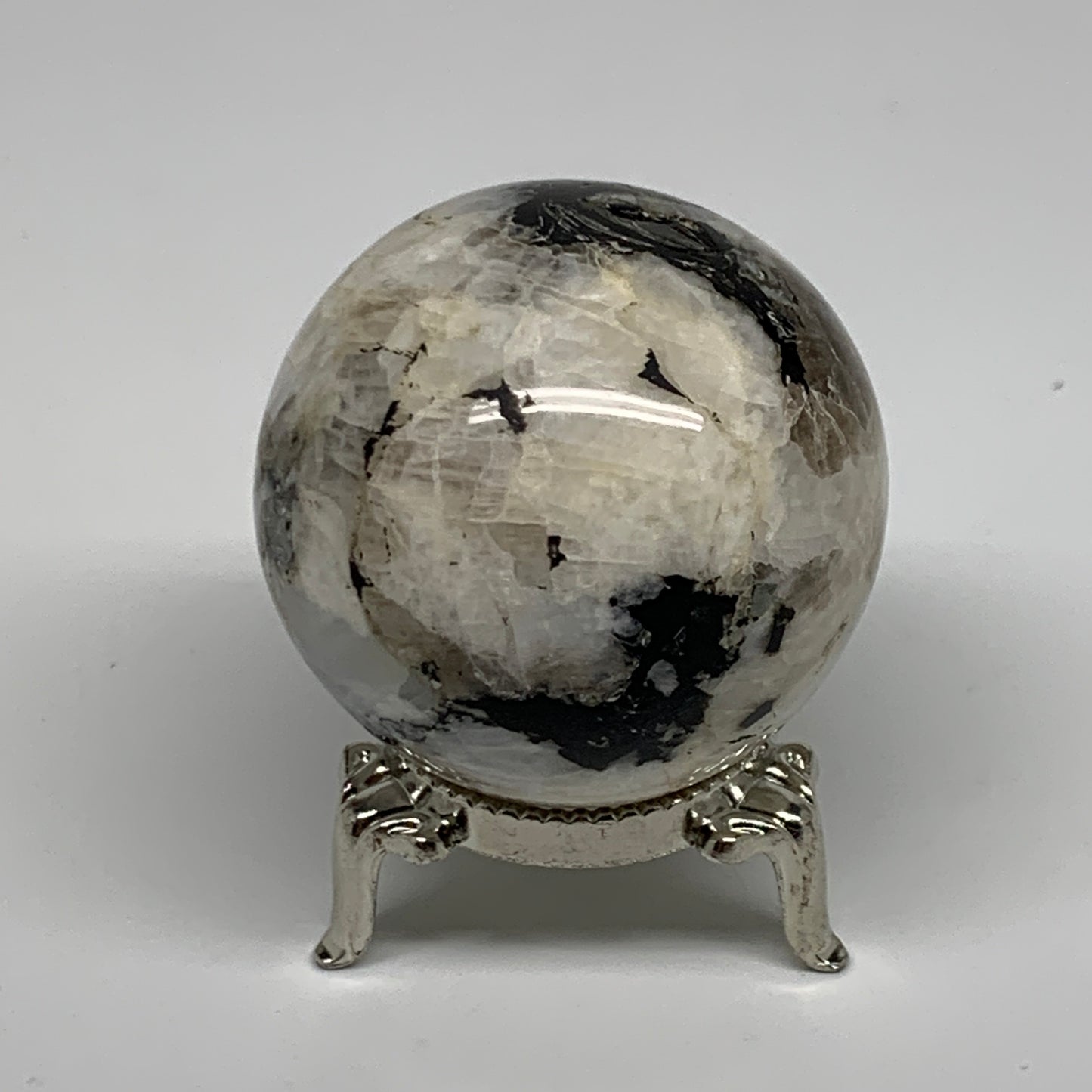 146.2g, 1.9"(47mm), Natural Rainbow Moonstone Sphere Ball Gemstone, B35025