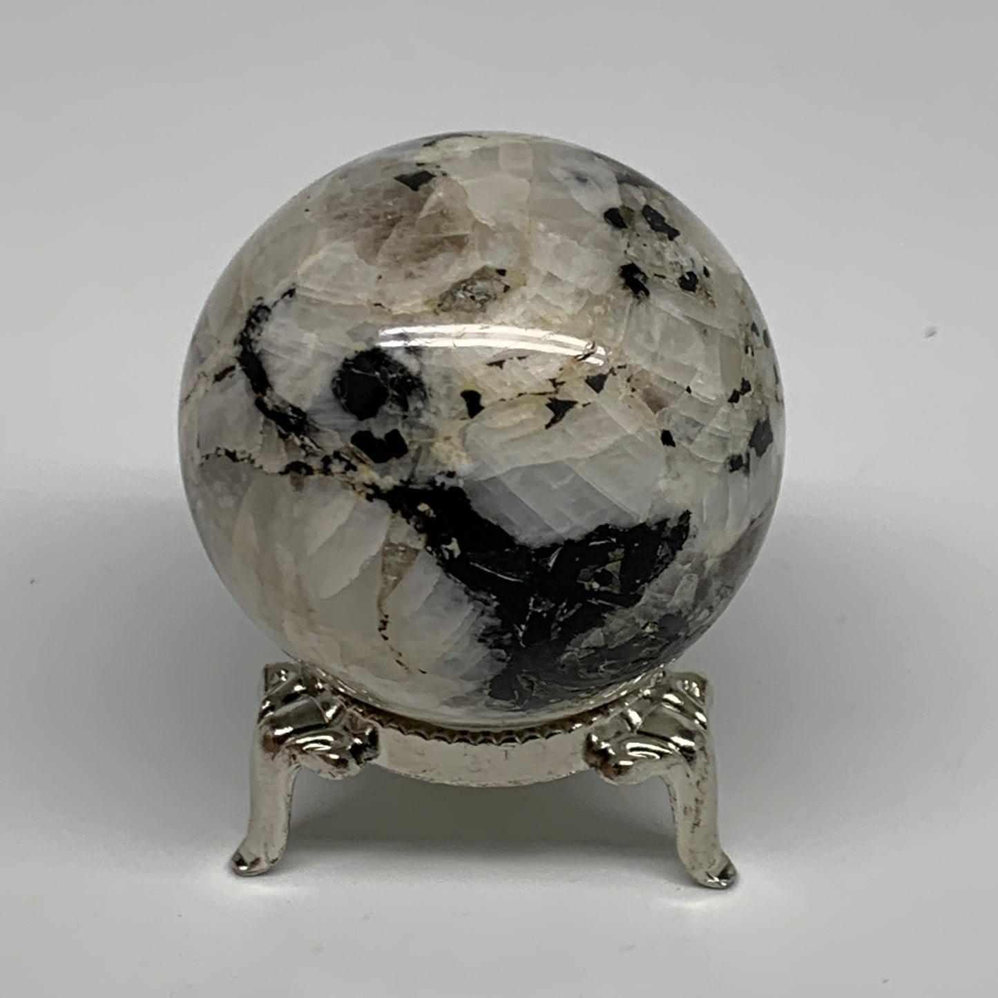 146.2g, 1.9"(47mm), Natural Rainbow Moonstone Sphere Ball Gemstone, B35025