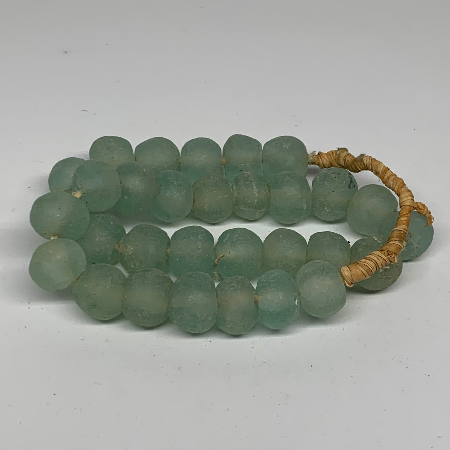 1.06 lbs, 16mm-22mm, 1 Strand, 31 beads, Green/Blue Sea Glass Beads , B35734