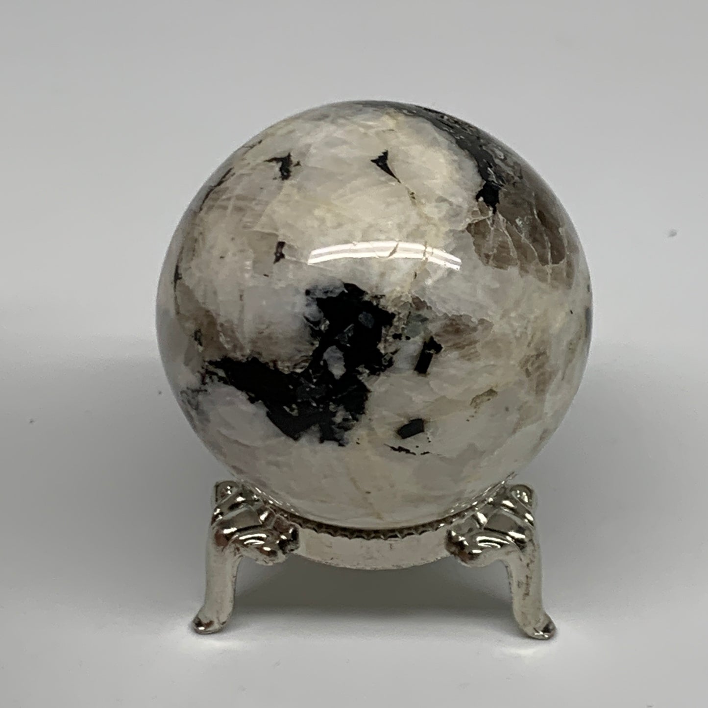 146.2g, 1.9"(47mm), Natural Rainbow Moonstone Sphere Ball Gemstone, B35025