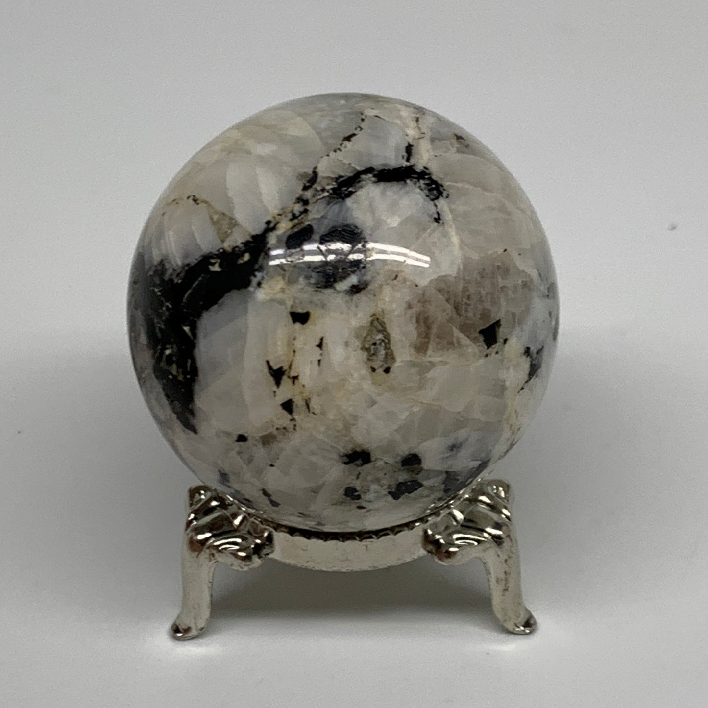 146.2g, 1.9"(47mm), Natural Rainbow Moonstone Sphere Ball Gemstone, B35025