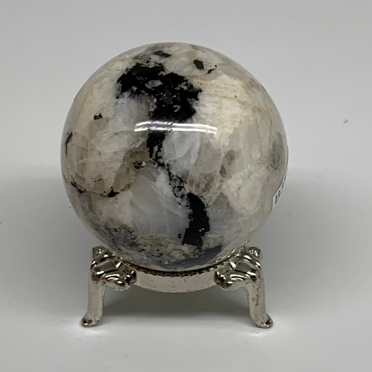 146.2g, 1.9"(47mm), Natural Rainbow Moonstone Sphere Ball Gemstone, B35025