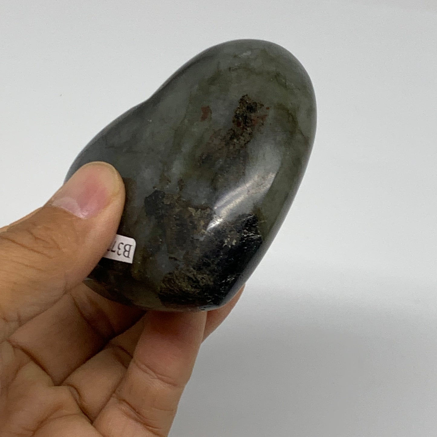 0.48 lbs, 2.8"x2.9"x1.2", Natural Labradorite Heart Polished Crystal, B37245