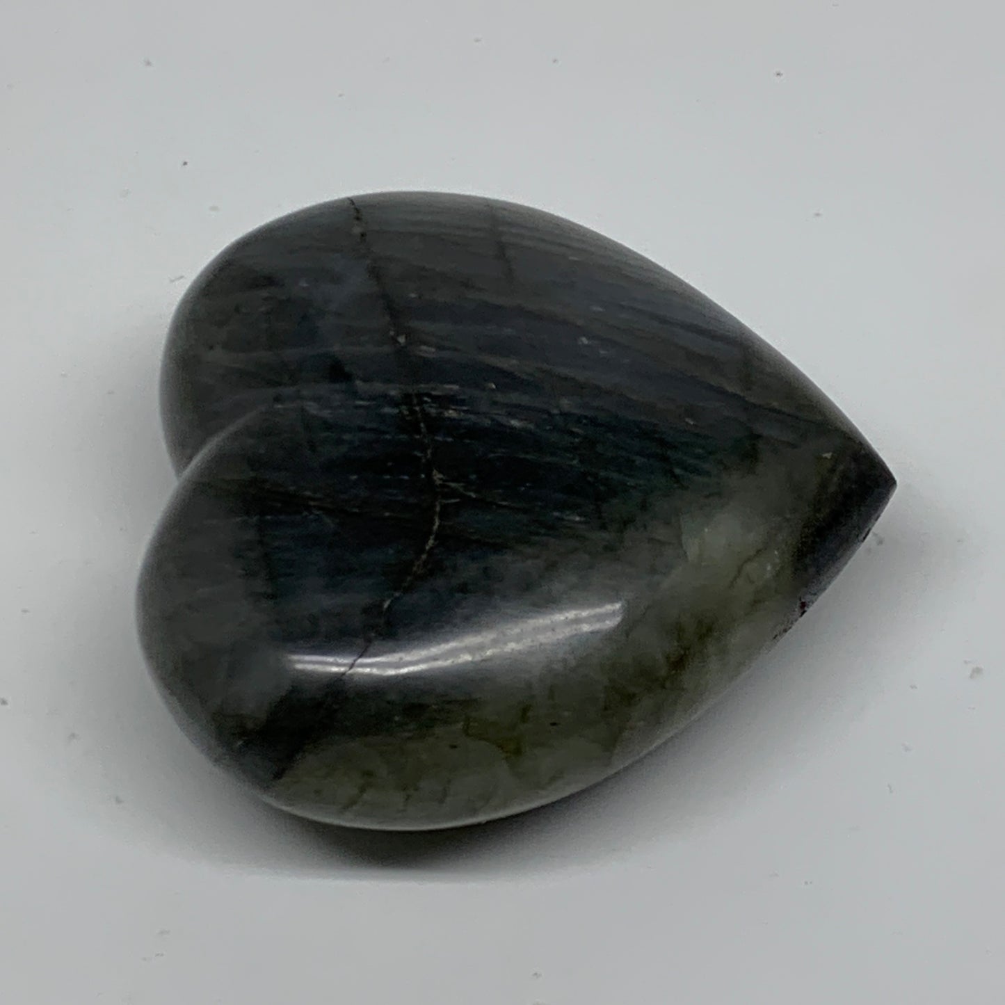 0.48 lbs, 2.8"x2.9"x1.2", Natural Labradorite Heart Polished Crystal, B37245