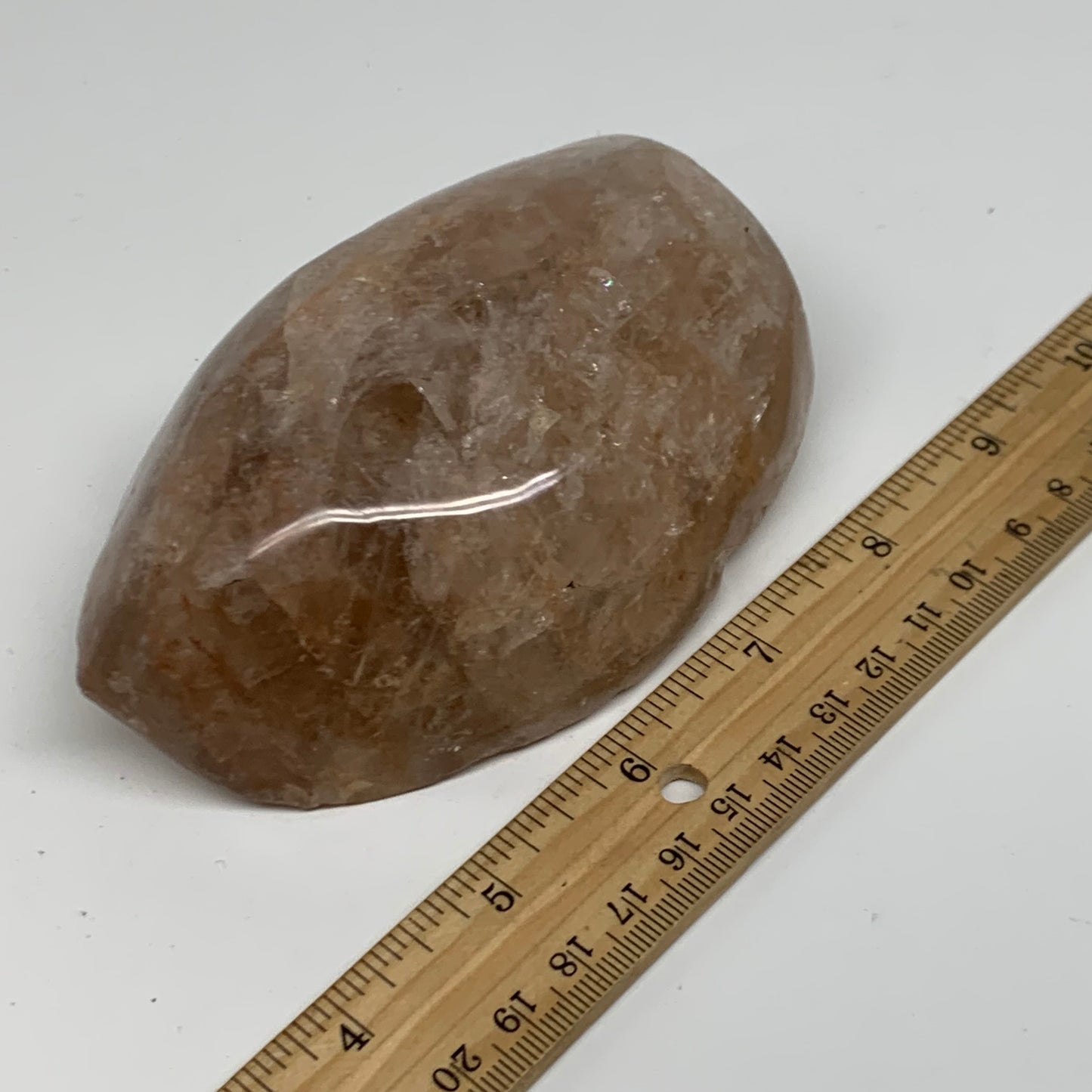 1.26 lbs, 4.4"x3.1"x1.8" Red Hematoid Quartz Freeform Crystal Fire Quartz, B3808