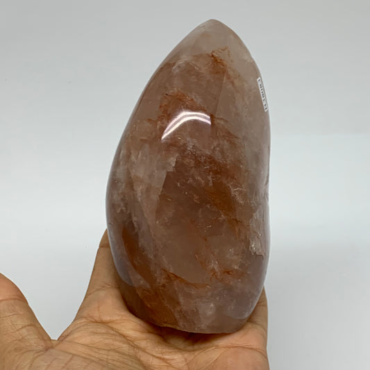 1.3 lbs, 4.6"x2.6"x2.1" Red Hematoid Quartz Freeform Crystal Fire Quartz, B38083