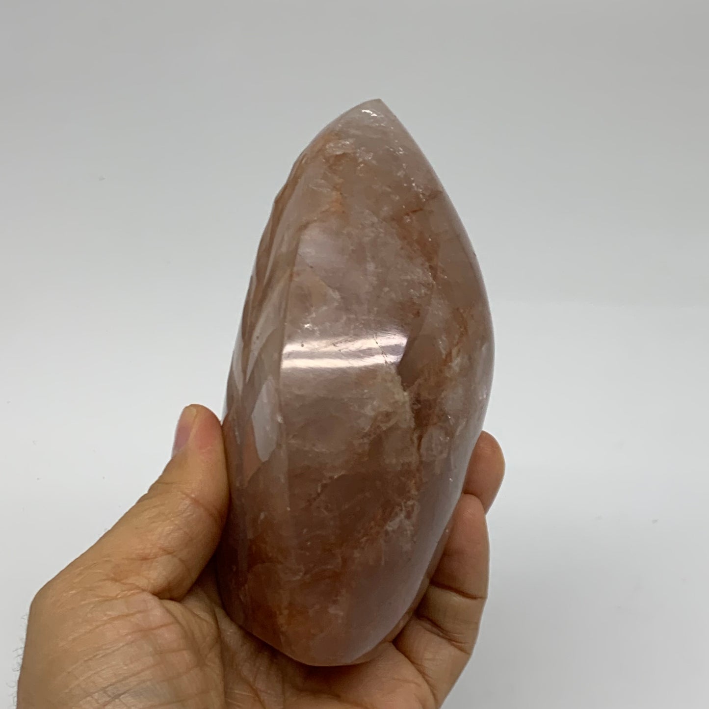 1.3 lbs, 4.6"x2.6"x2.1" Red Hematoid Quartz Freeform Crystal Fire Quartz, B38083