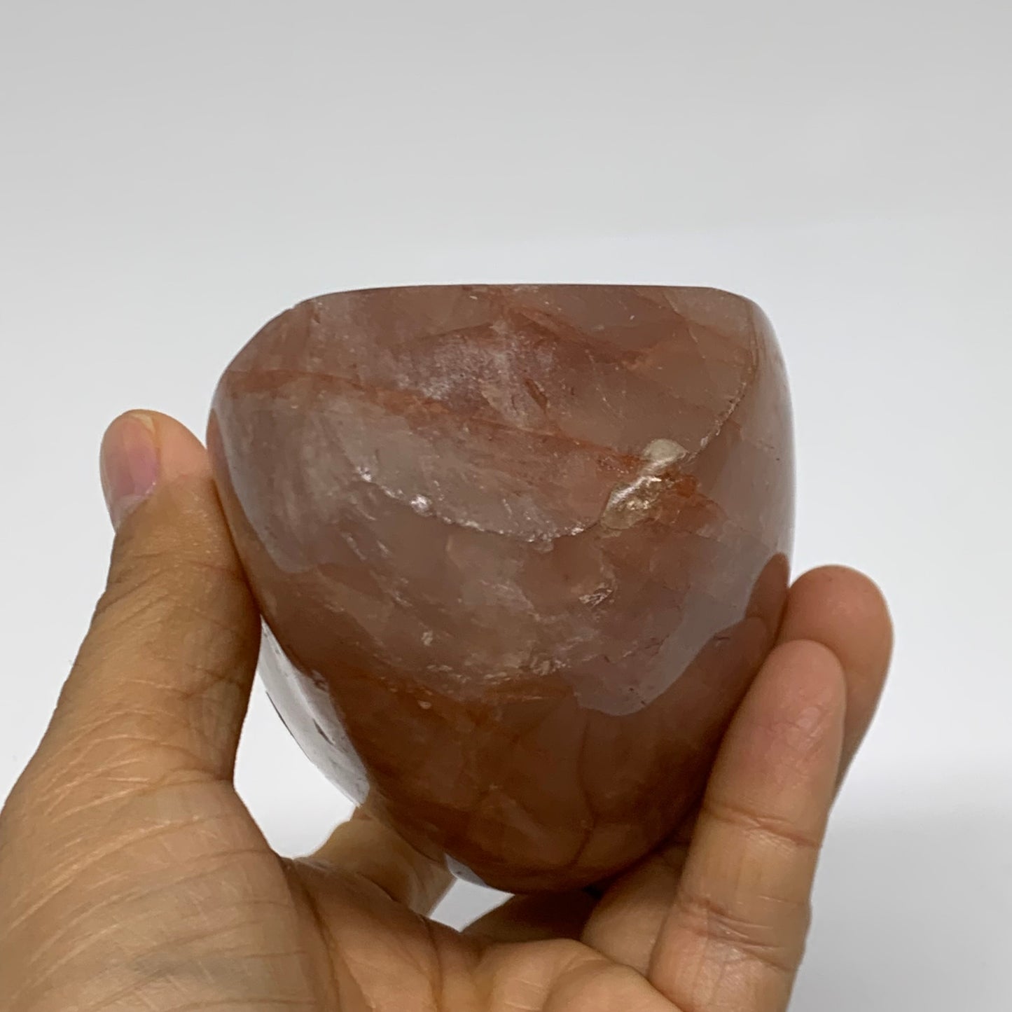 1.3 lbs, 4.6"x2.6"x2.1" Red Hematoid Quartz Freeform Crystal Fire Quartz, B38083