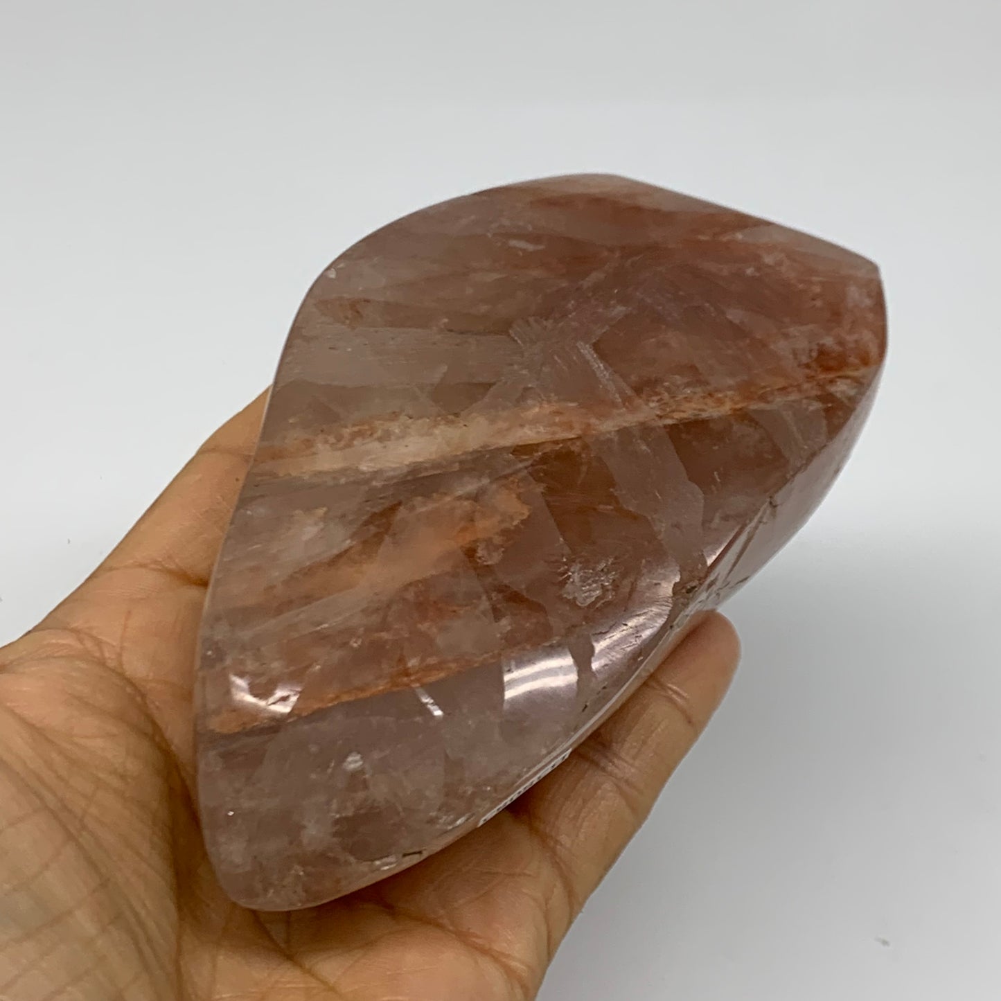 1.3 lbs, 4.6"x2.6"x2.1" Red Hematoid Quartz Freeform Crystal Fire Quartz, B38083
