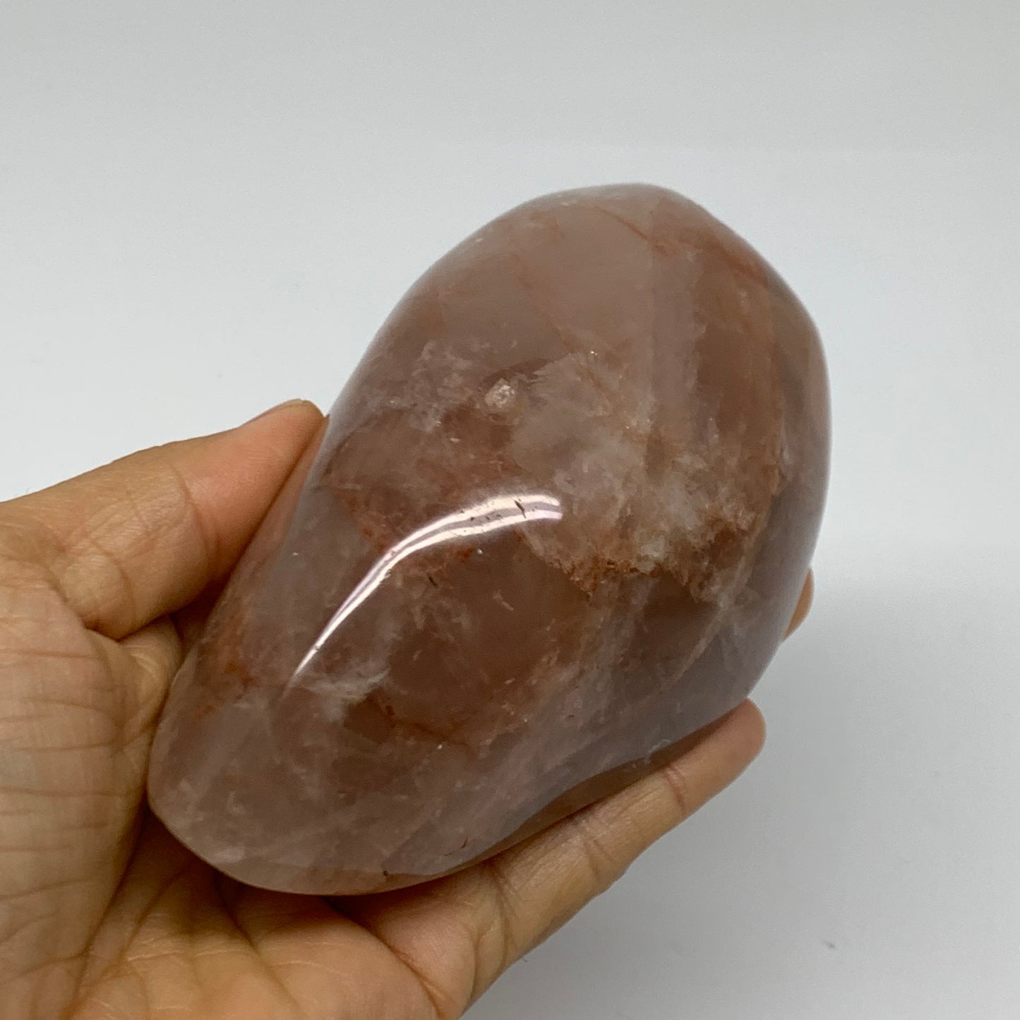 1.3 lbs, 4.6"x2.6"x2.1" Red Hematoid Quartz Freeform Crystal Fire Quartz, B38083