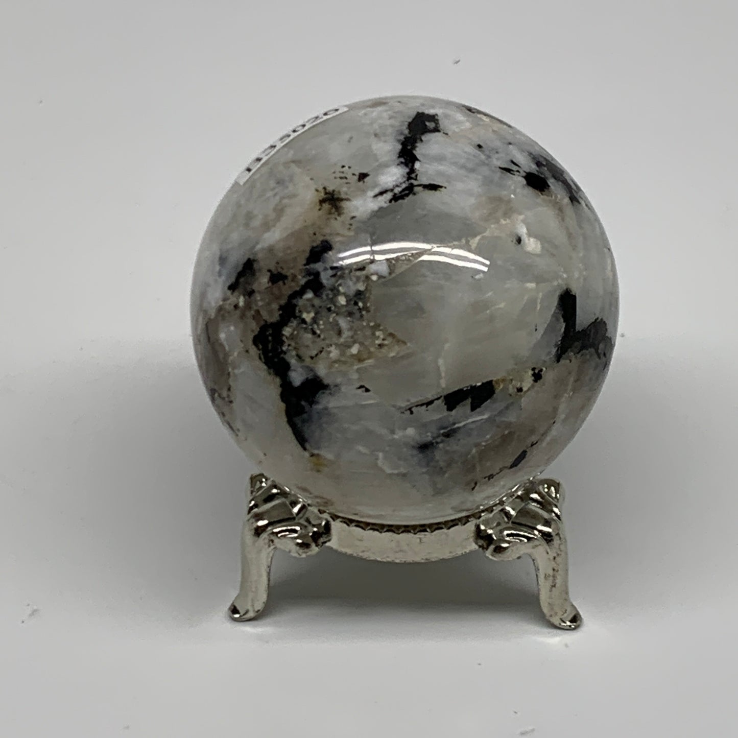 151g, 1.9"(48mm), Natural Rainbow Moonstone Sphere Ball Gemstone, B35026