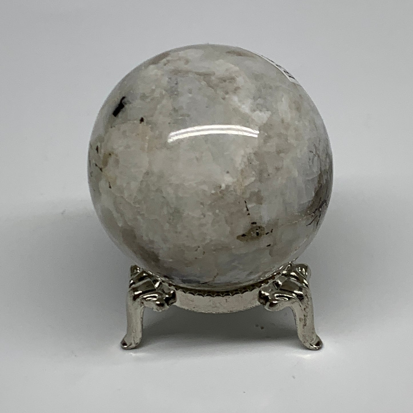 151g, 1.9"(48mm), Natural Rainbow Moonstone Sphere Ball Gemstone, B35026